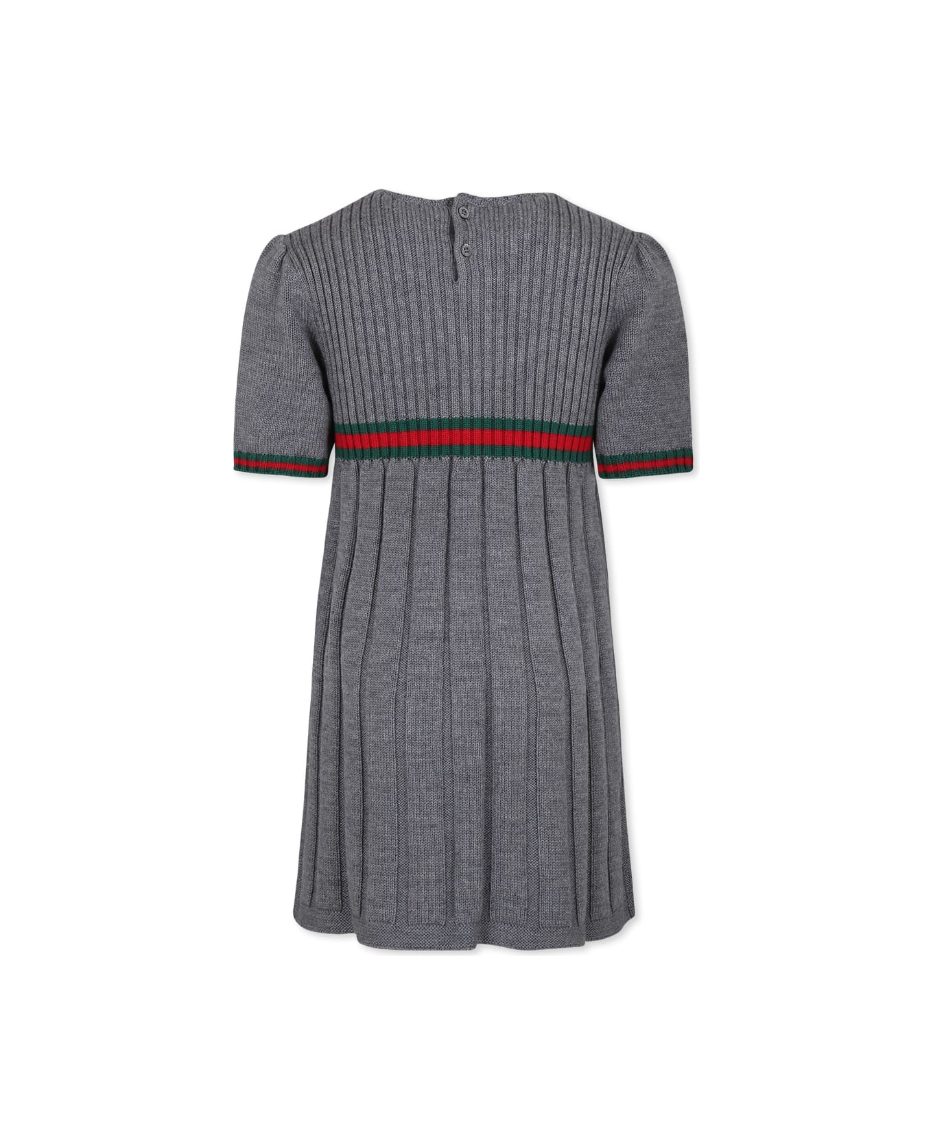 Gucci Grey Dress Forgirl With Web Detail - Grey