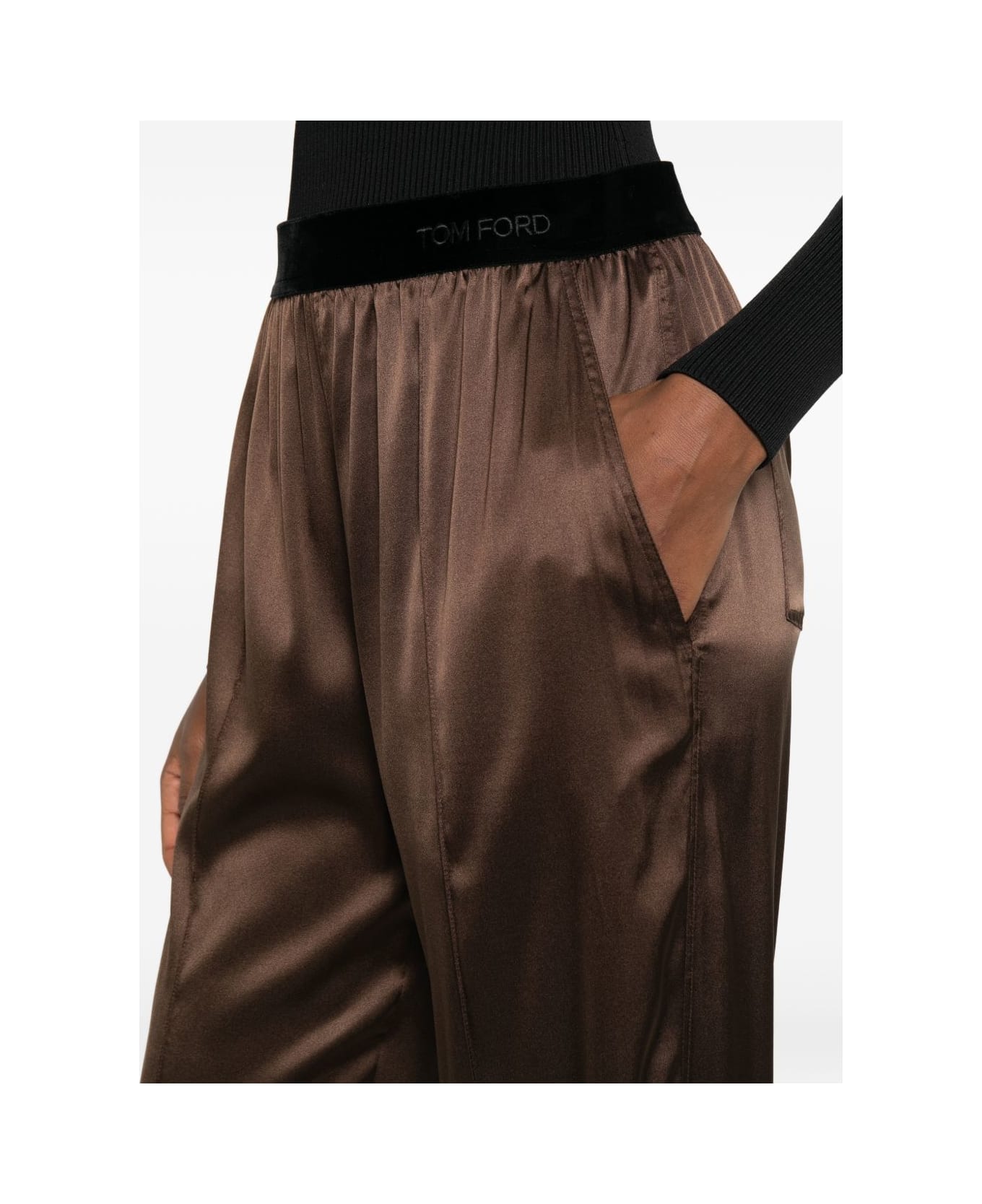 Tom Ford Pajama Silk Trousers - Brown