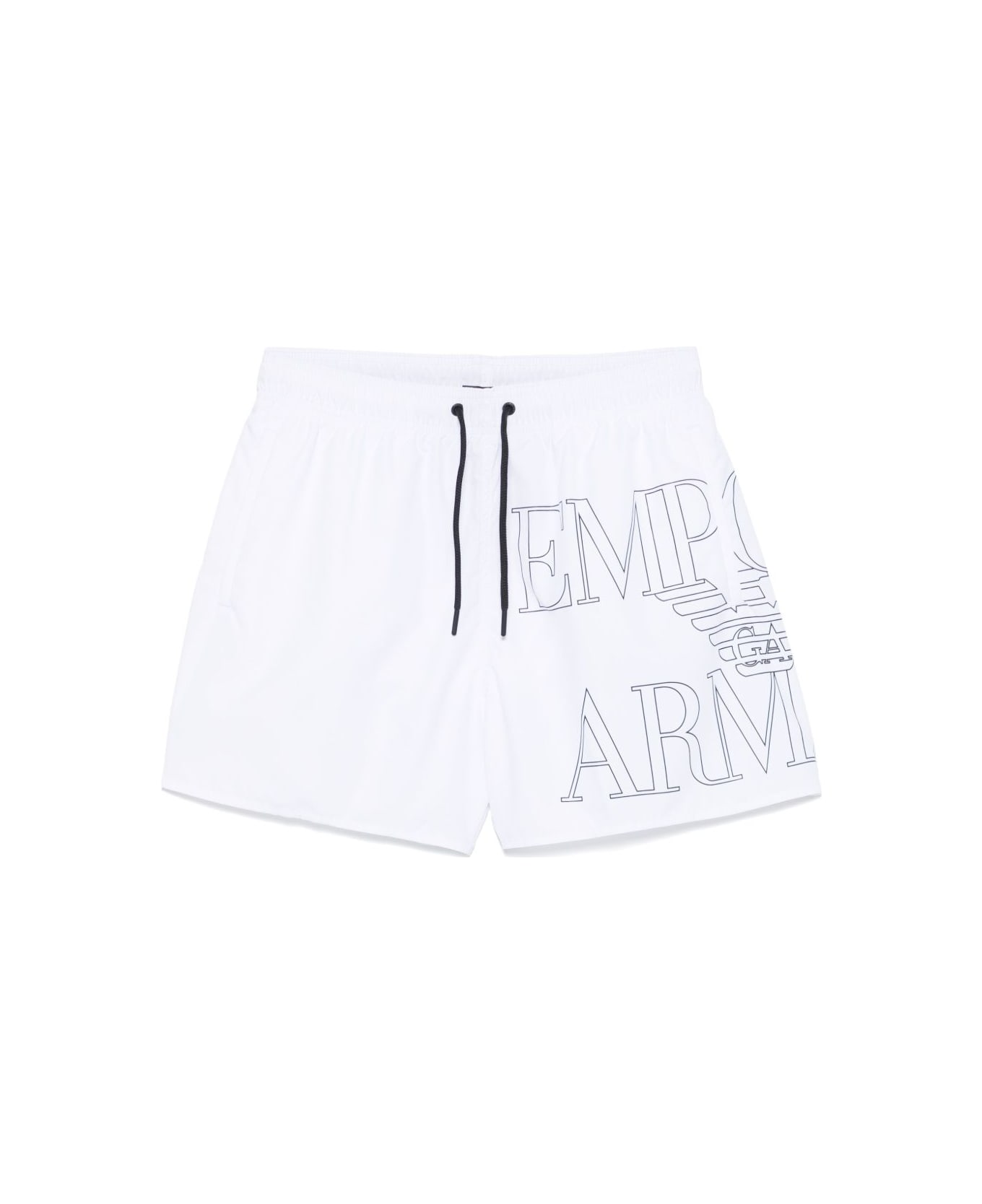 Emporio Armani Logo Swim Shorts - White