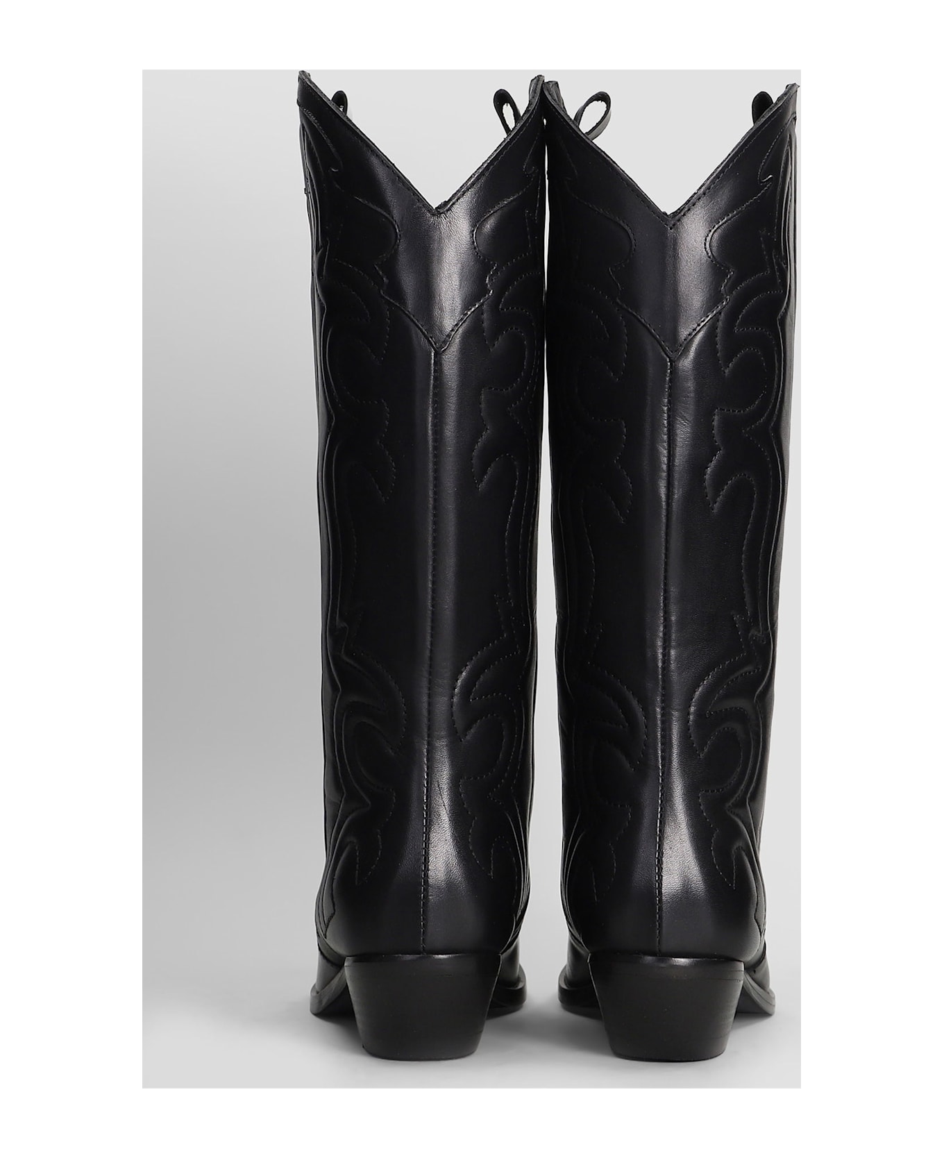 Julie Dee Texan Boots In Black Leather - black ブーツ
