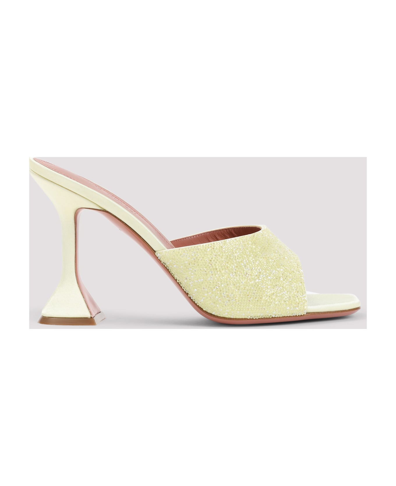 Amina Muaddi Lupita Crystal Dust 95 Sandals - Pastel Yellow