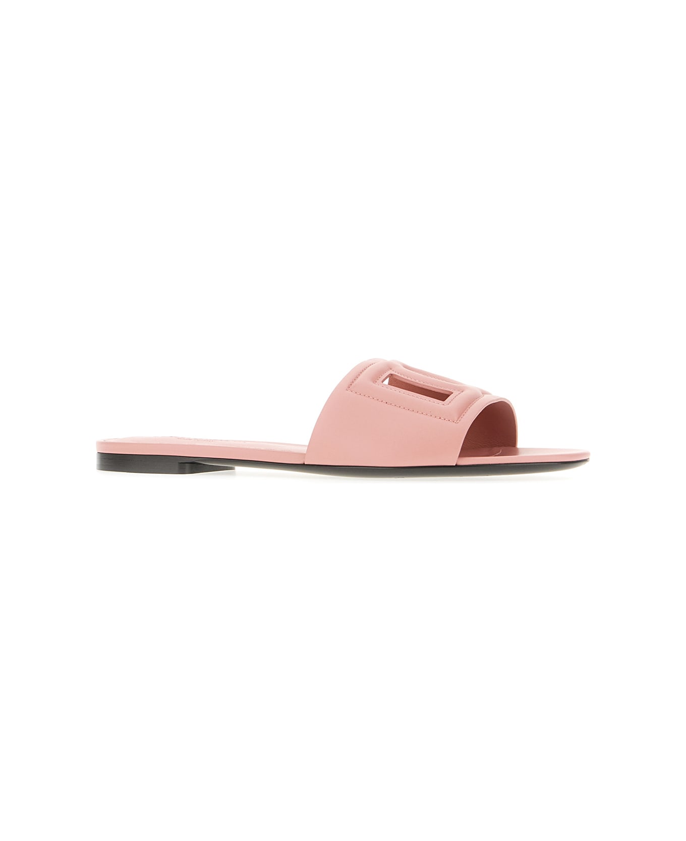 Dolce & Gabbana Mauve Leather Slippers - PINK