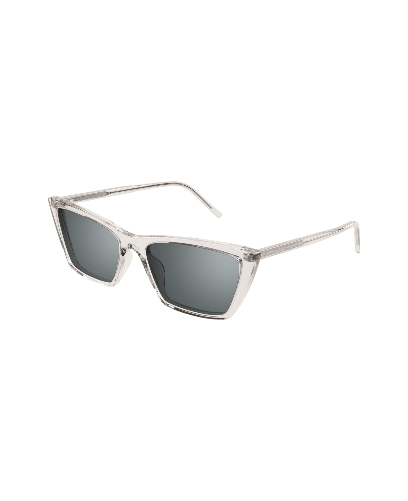 Saint Laurent Eyewear Saint Laurent Sl 737 Mica Thin Linea Sl Logo 004 Beige Silver Sunglasses - Trasparente