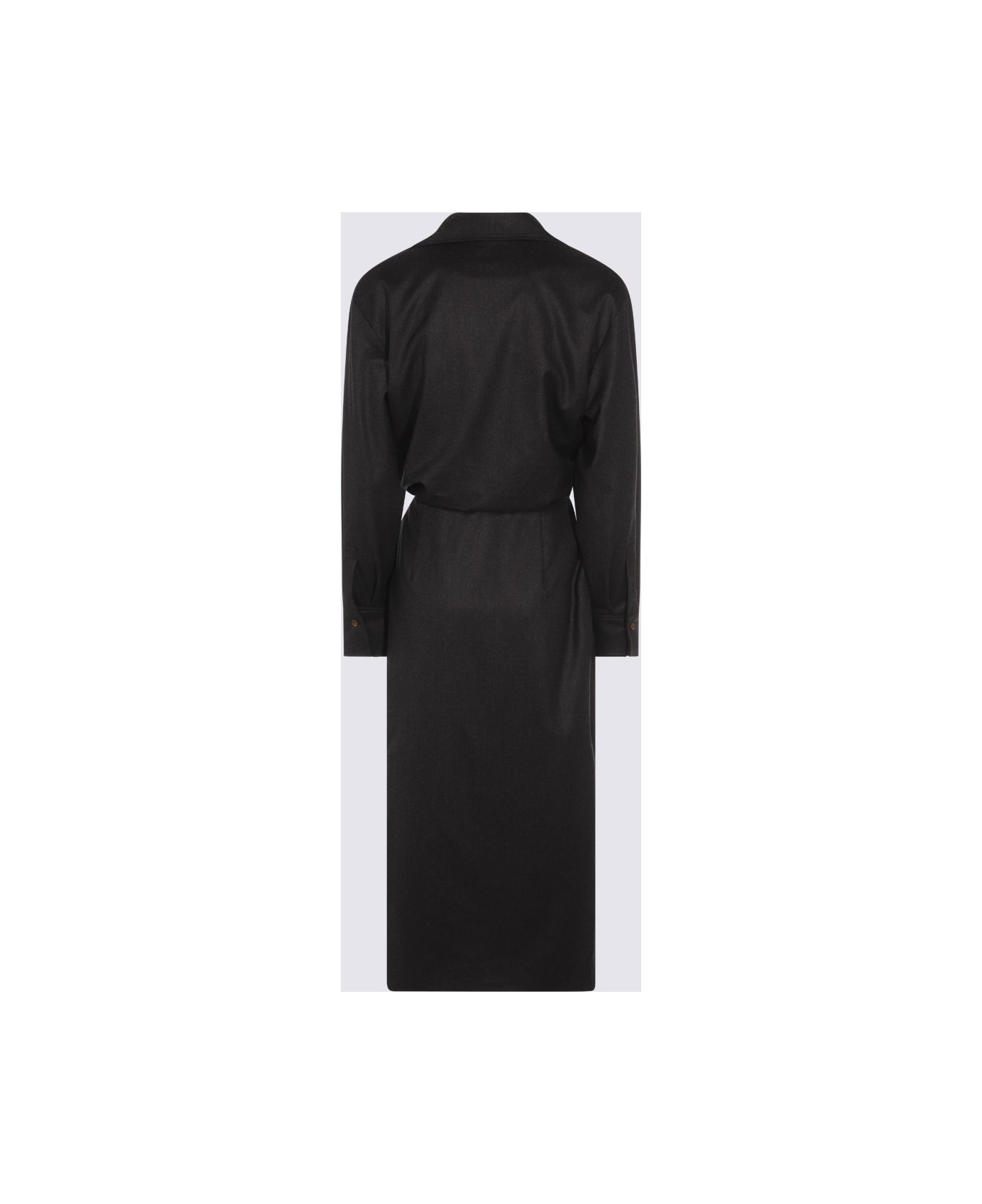 Brunello Cucinelli Black Leather Dress - Anthracite