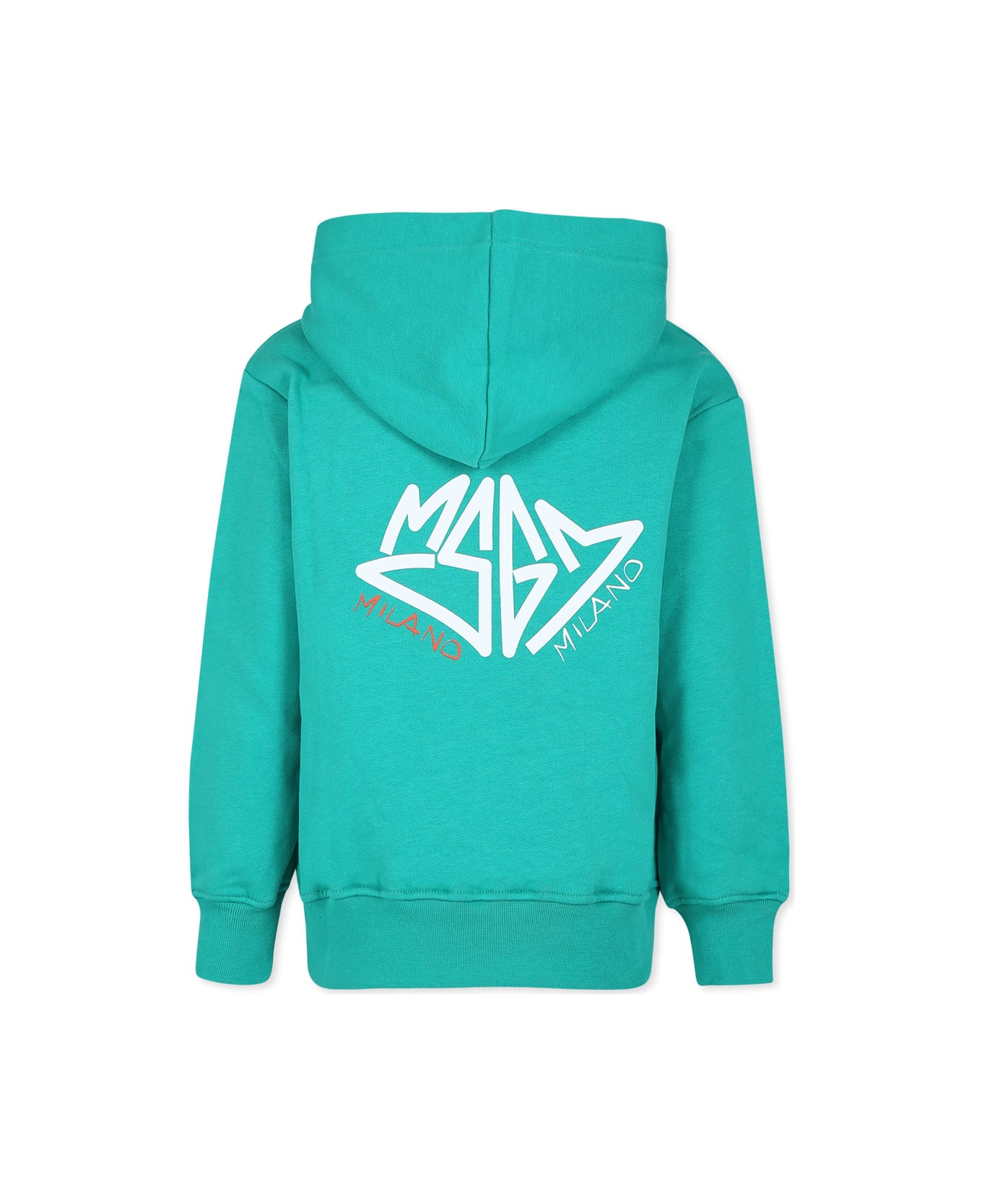 MSGM Green Sweatshirt For Boy With Logo - Green