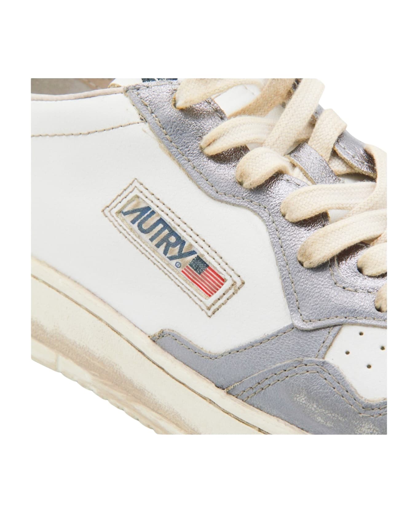 Autry Supvint Low Metal Leat Oldsilv Plat - Oldsilv Plat