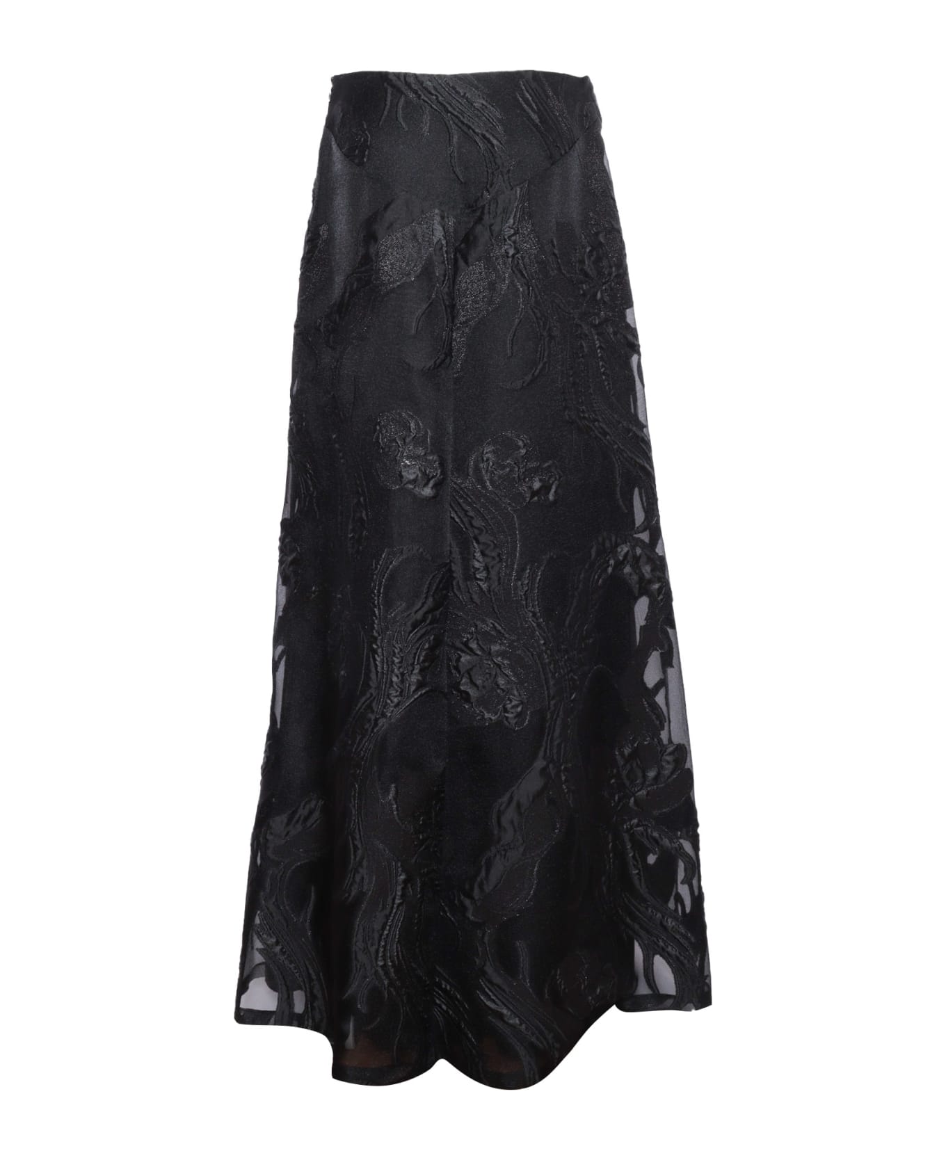 Alberta Ferretti Floral Fil Coupé Skirt - BLACK スカート