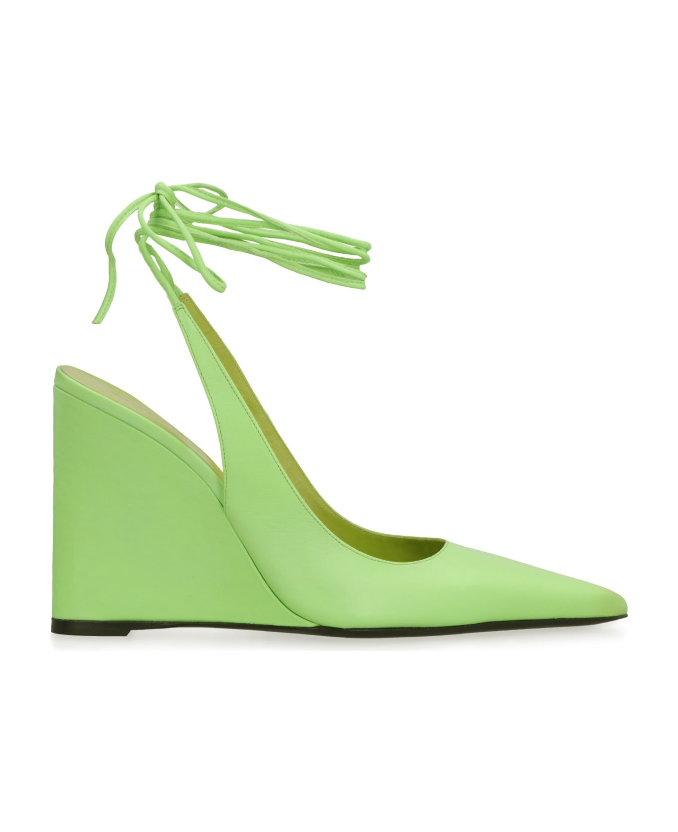 BY FAR Vaughn Leather Pointy-toe Slingback - green