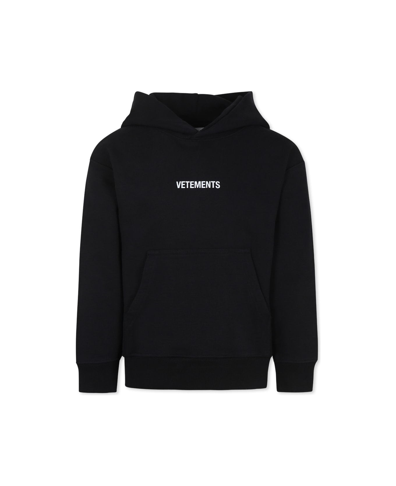 VETEMENTS Black Sweatshirt For Kids With Logo - Black