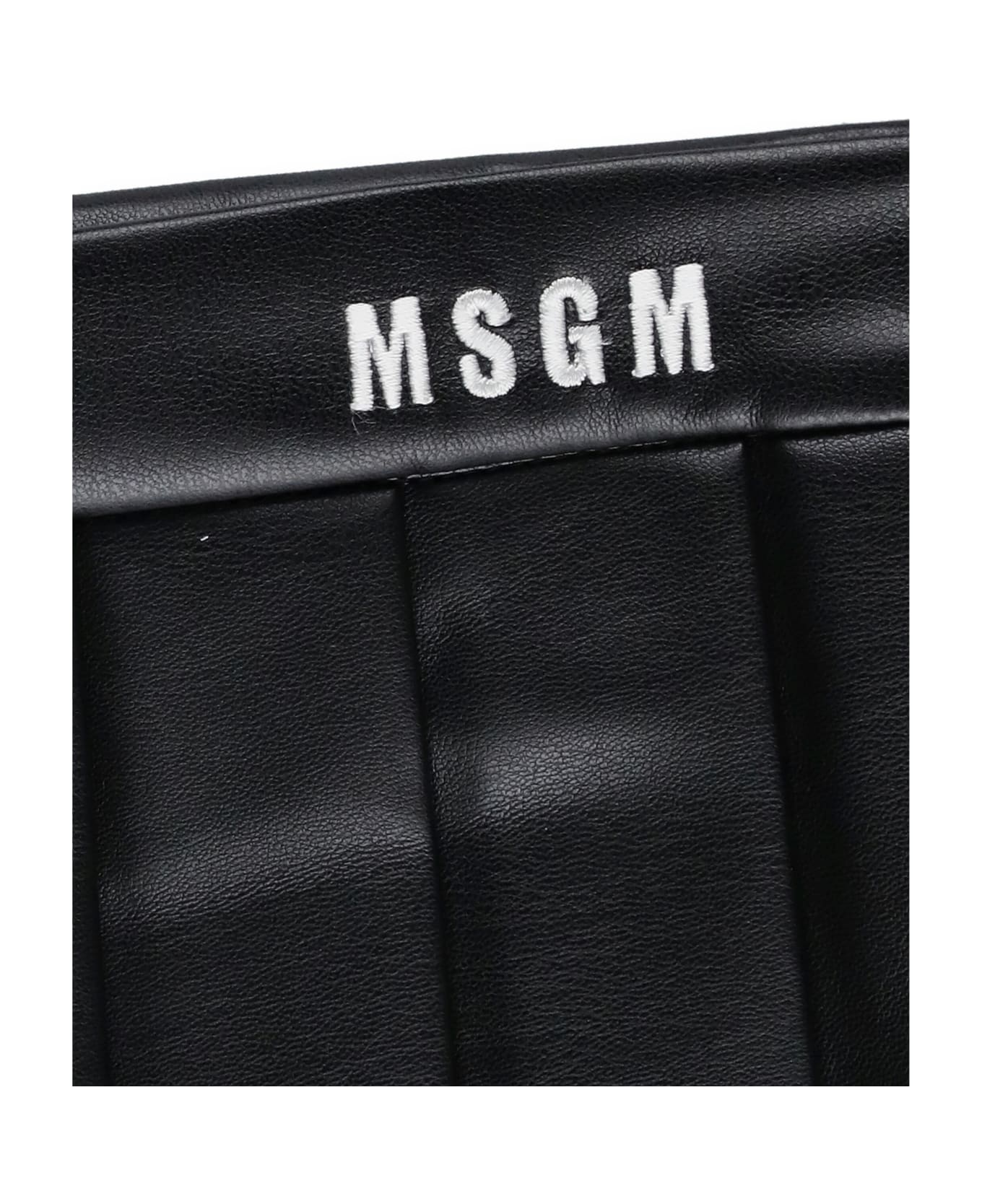 MSGM Synth Leather Skort - Black