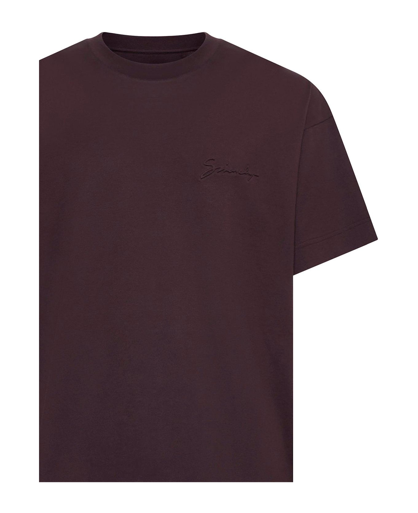 Givenchy Logo Detailed Crewneck T-shirt - Burgundy