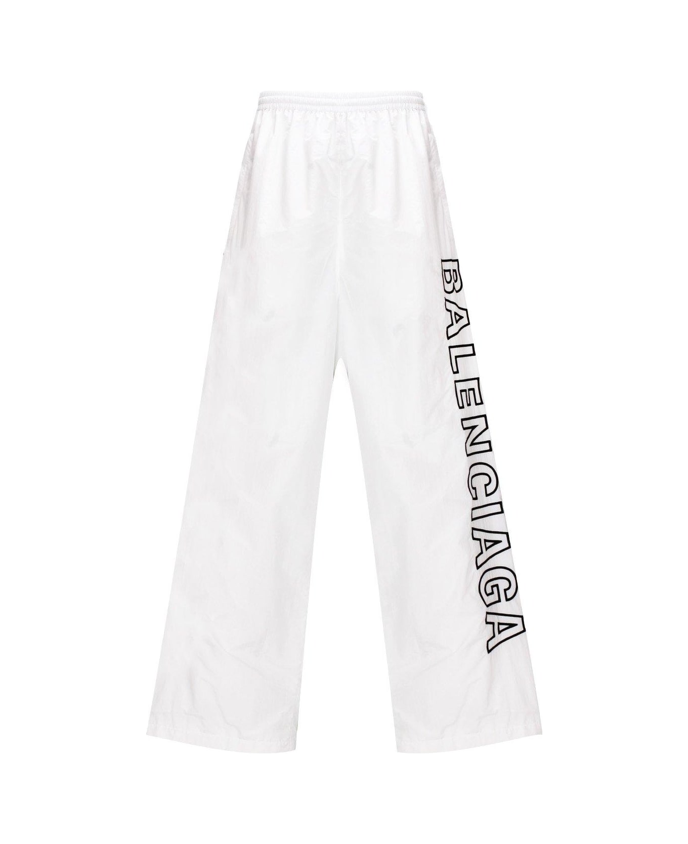 Balenciaga Logo Printed Elastic Waist Trackpants - White
