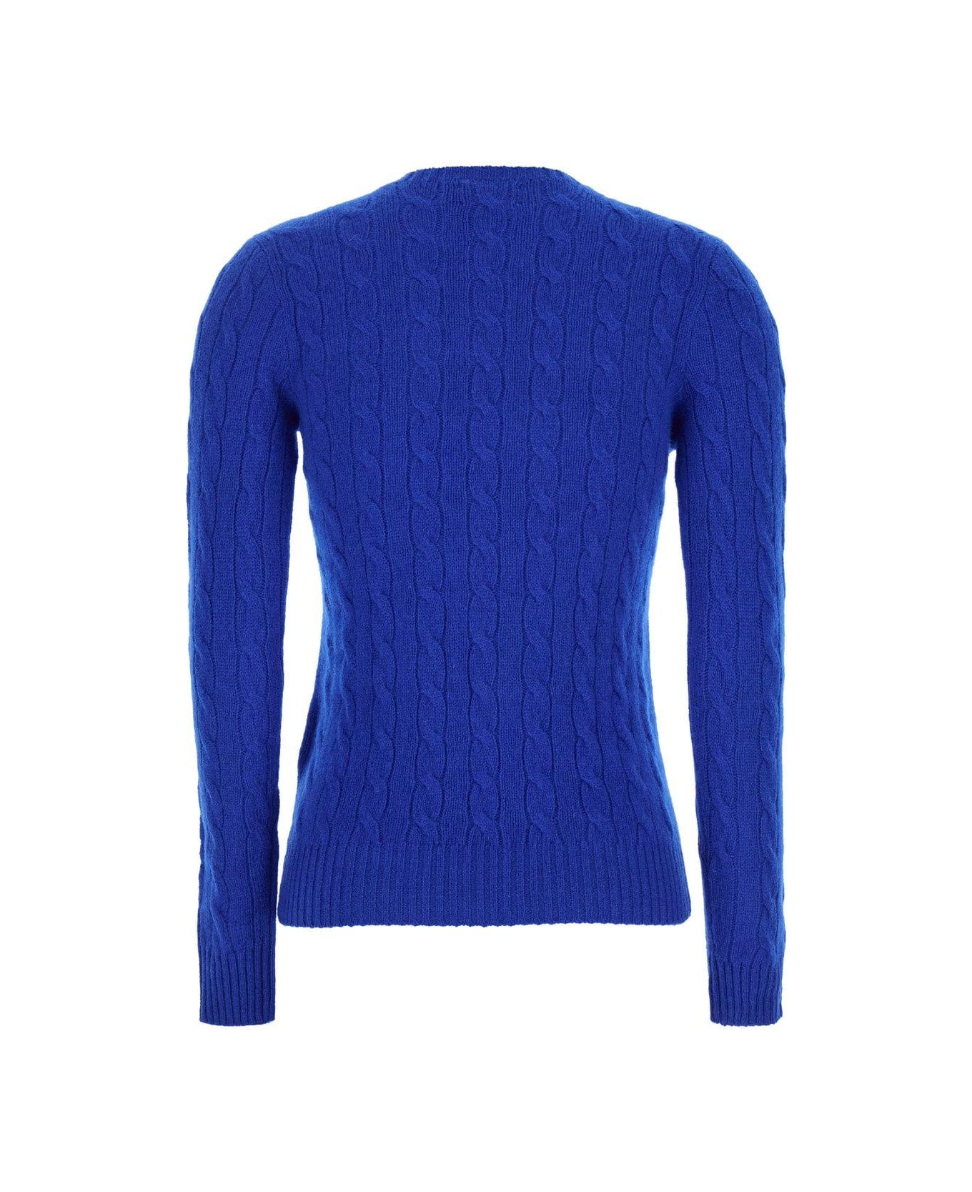 Ralph Lauren Pony Embroidered Cable-knit Jumper - BLUE