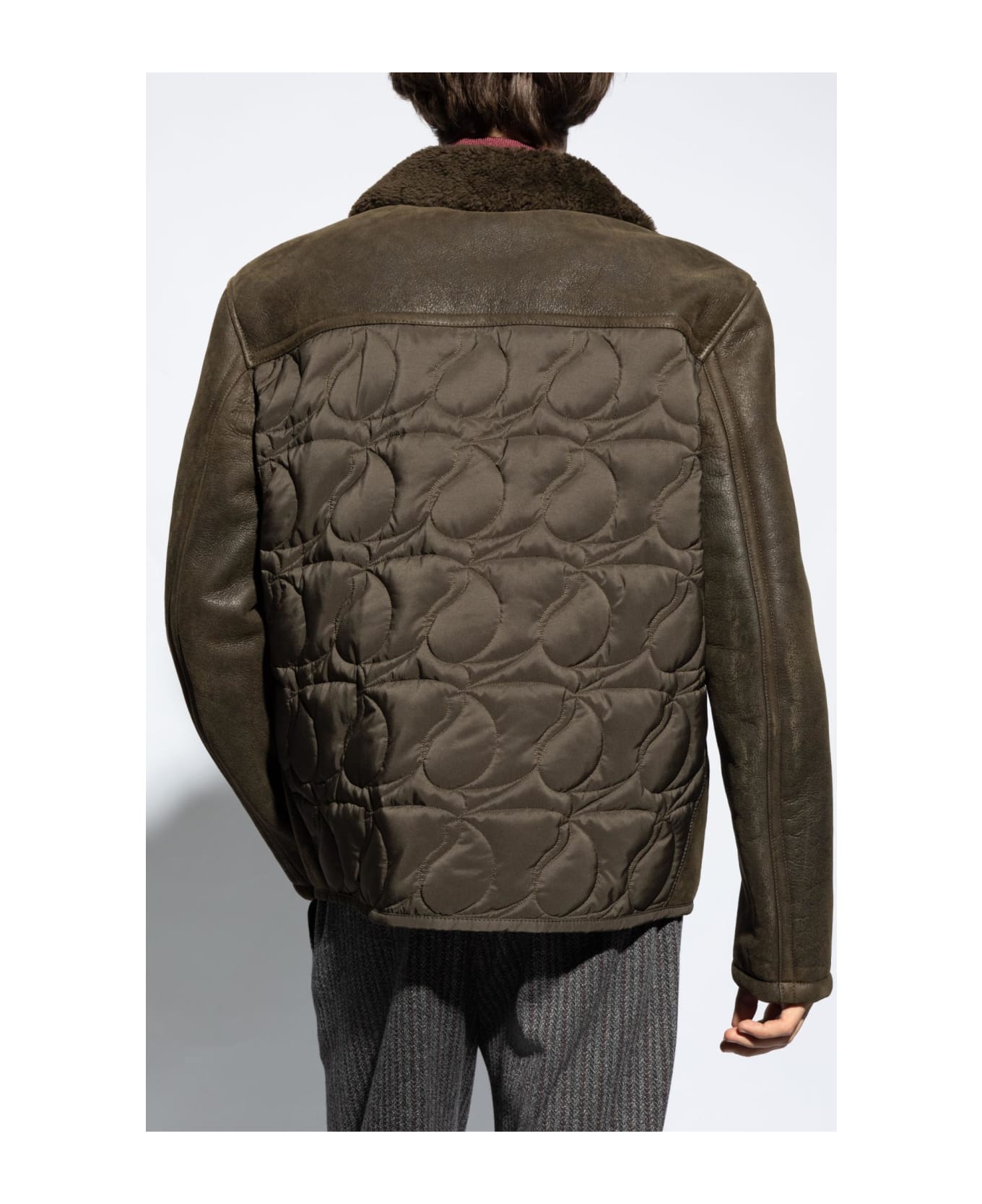Etro Jacket With Fur Collar - Green