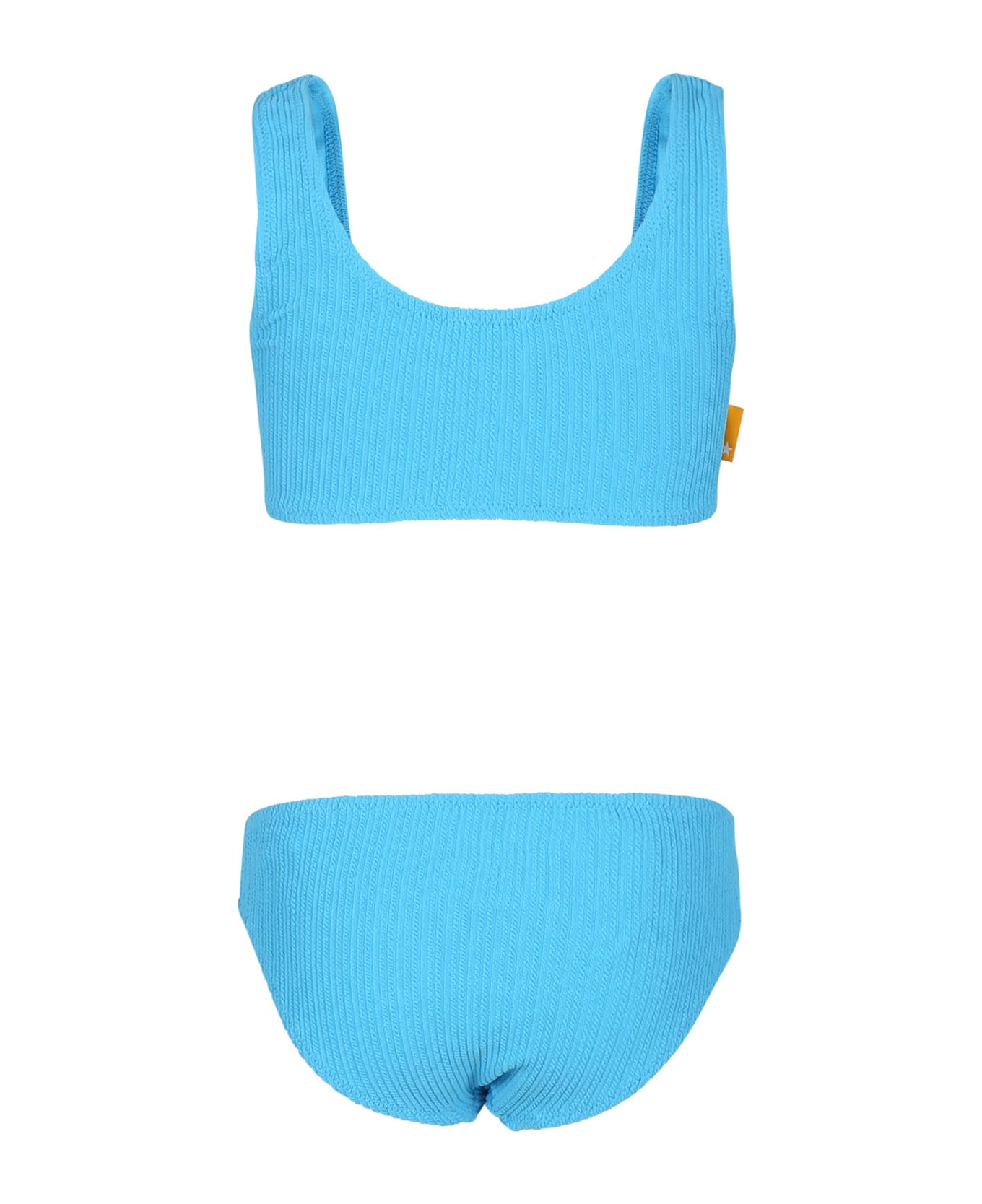 Molo Light Blue Bikini For Girl With Logo - Light Blue 水着