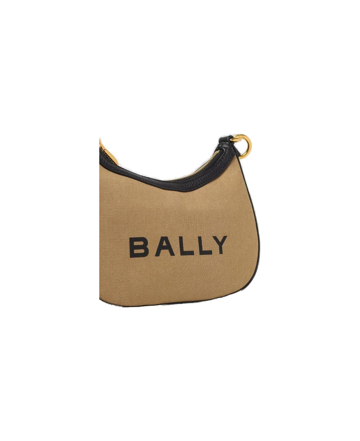 Bally Bar Ellipse Logo Printed Crossbody Bag - Sand