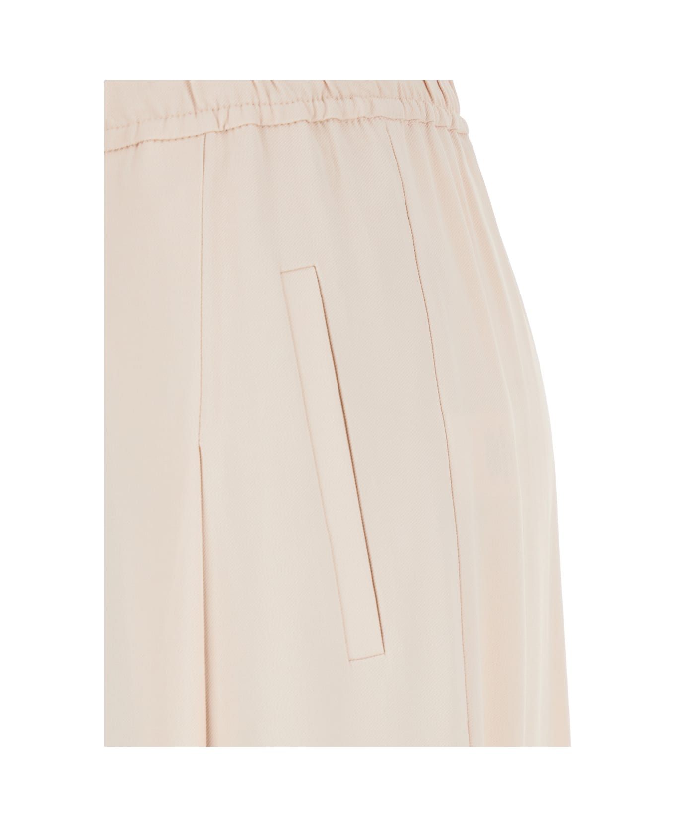 Merci Pink Pants With Elastic Waist And Pences In Viscose Blend Woman - Pink