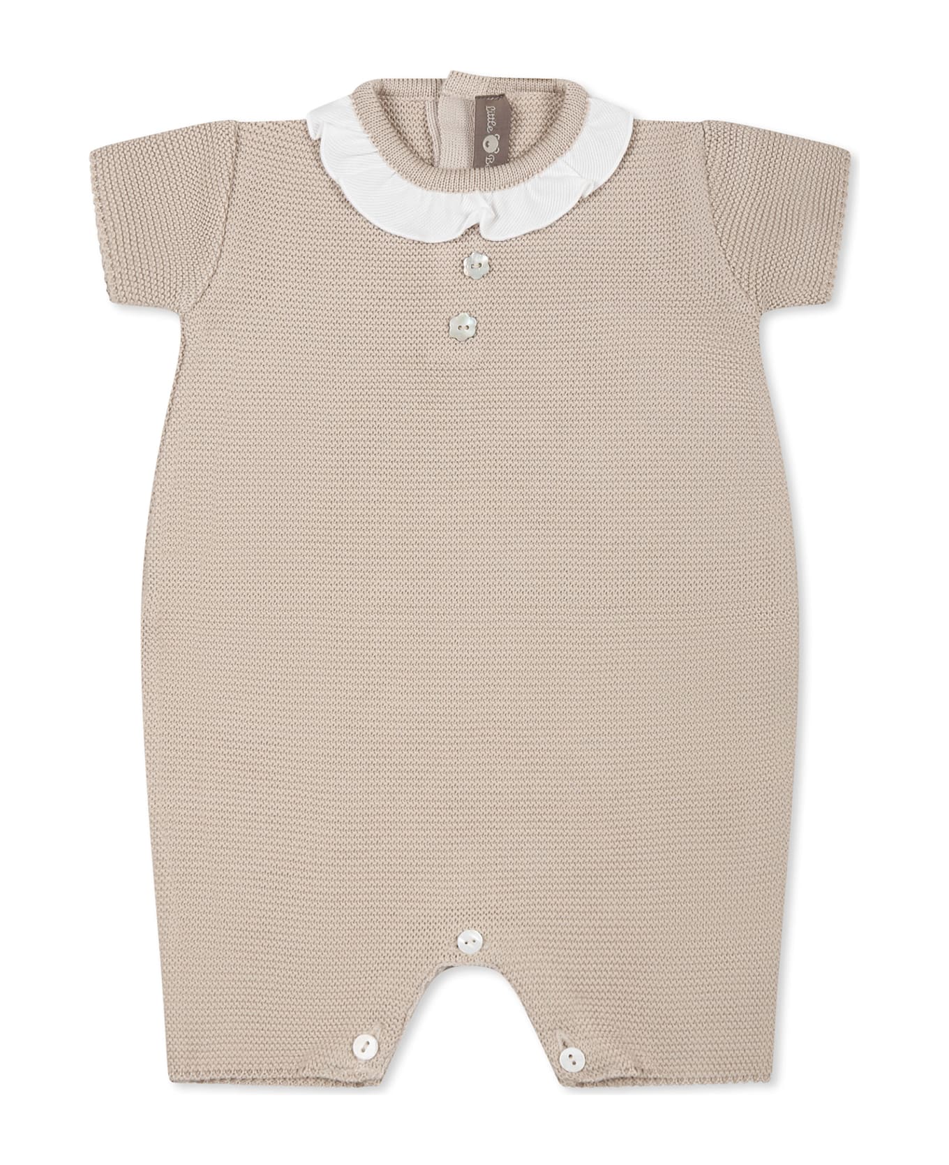 Little Bear Beige Romper For Baby Girl - Beige