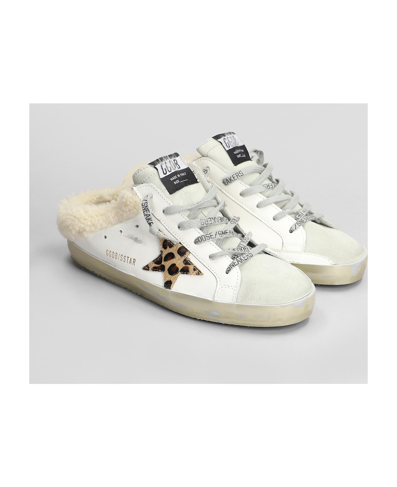 Golden Goose Superstar Sneakers In White Suede And Leather - white