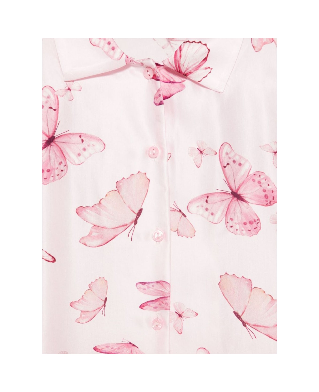 Monnalisa Multicolor Shirt With All-over Butterfly Print In Viscose Girl - Multicolor