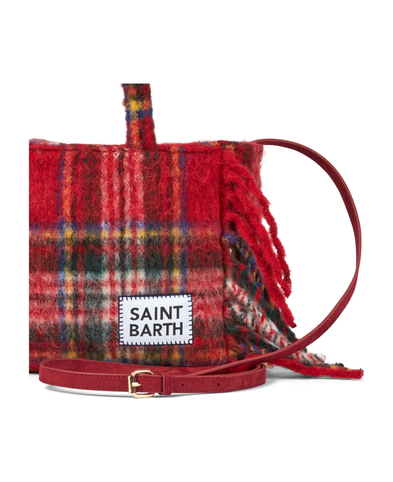 MC2 Saint Barth Colette Blanket Handbag With Tartan Print - RED