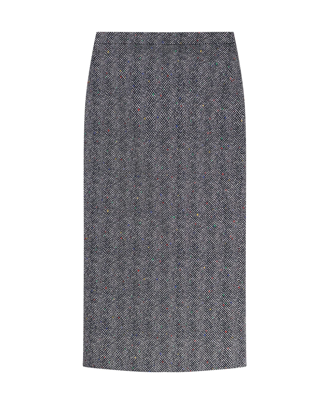 Givenchy Herringbone Motif Cotton Skirt - Anthracite