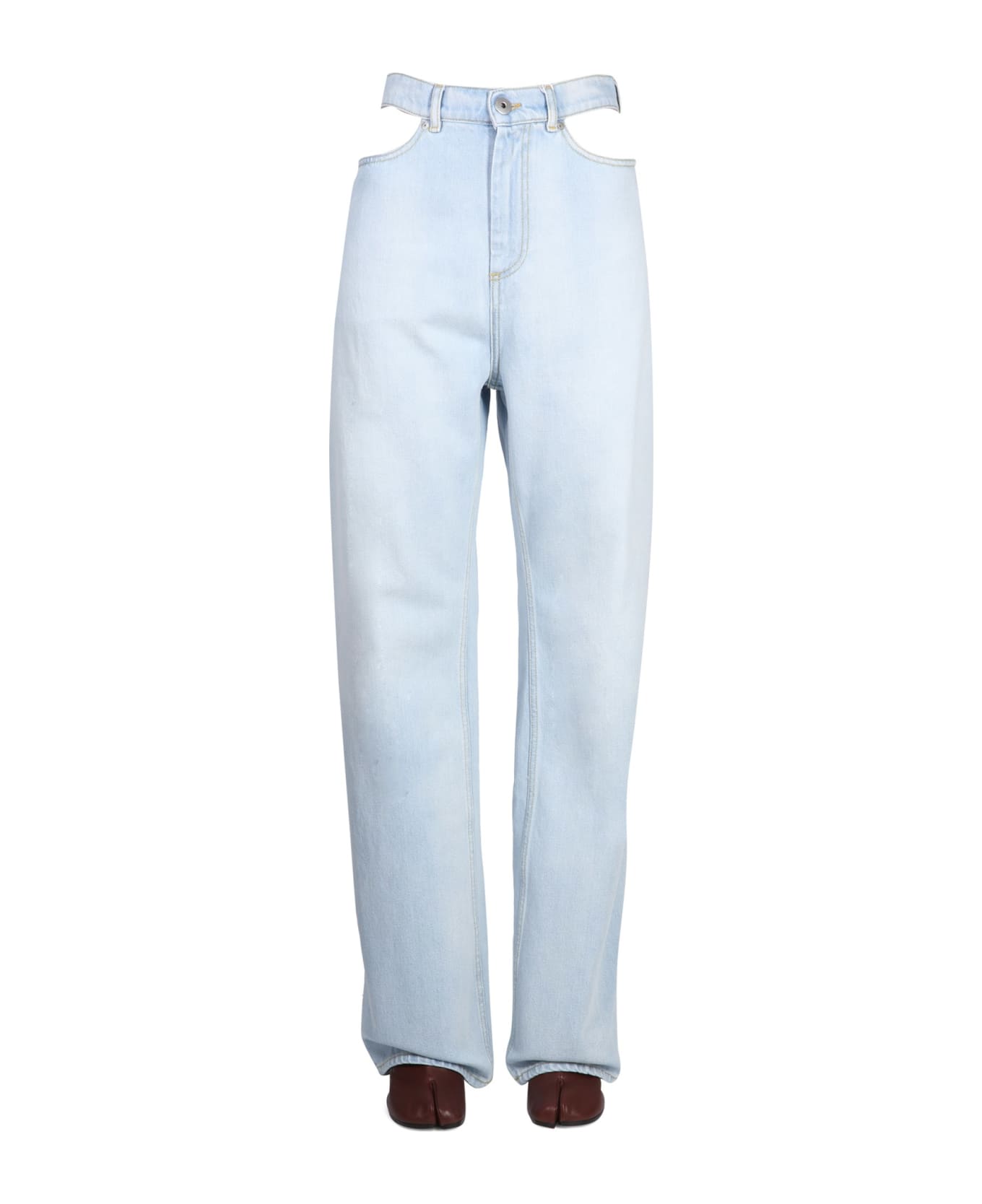 Maison Margiela Jeans With Cut Out Details - Azzurro
