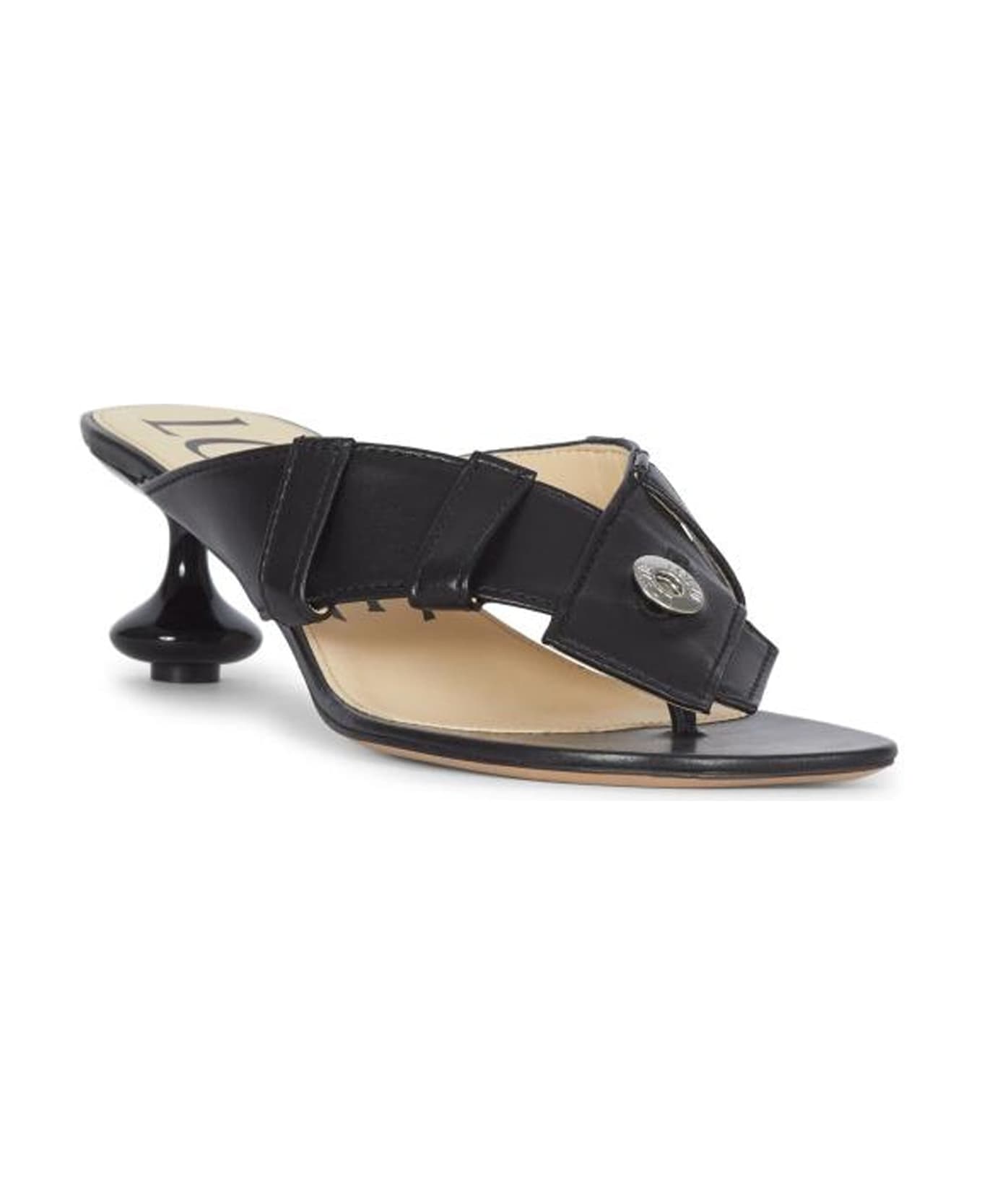 Loewe Toy Panta 45mm Leather Sandals - Black