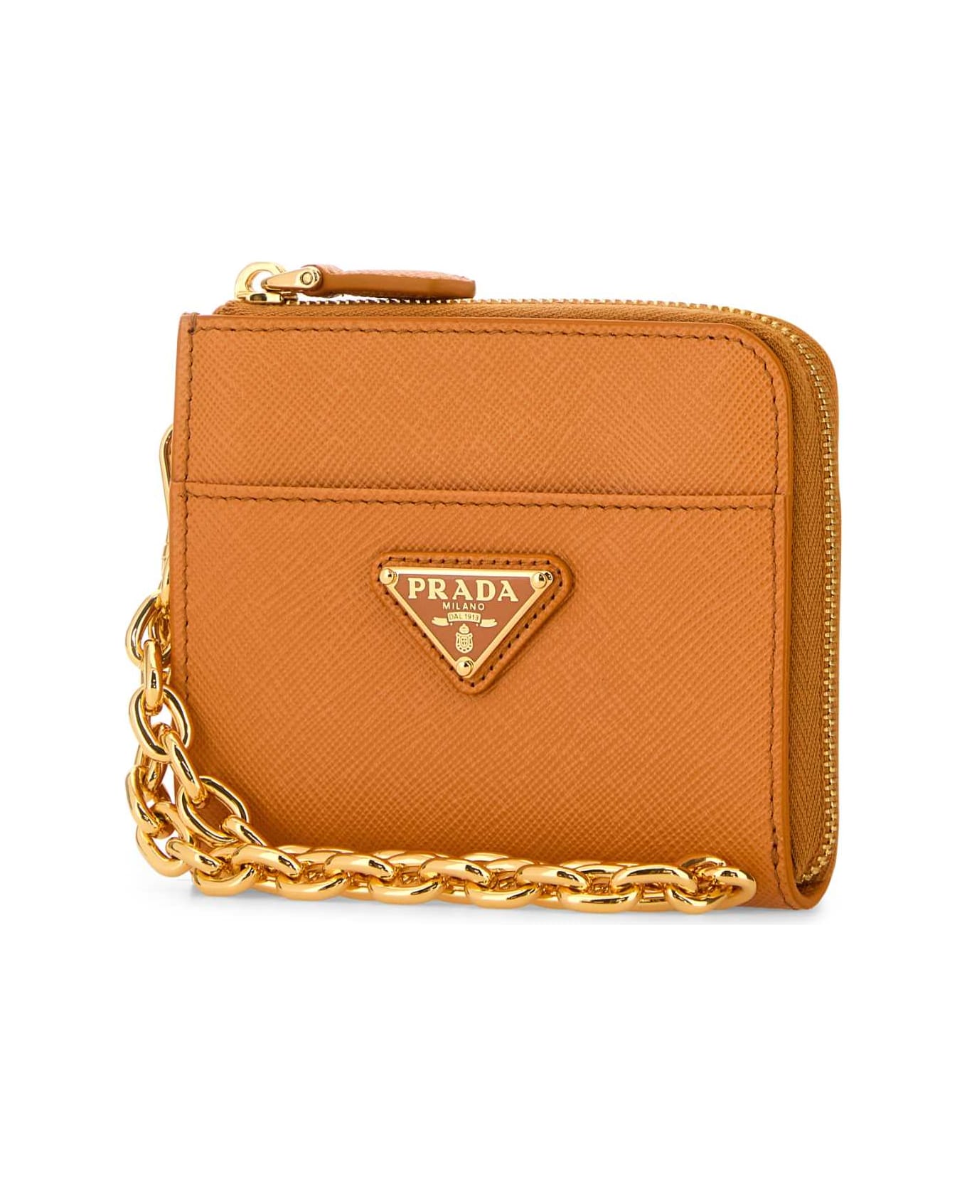 Prada Orange Leather Wallet - AMBRA