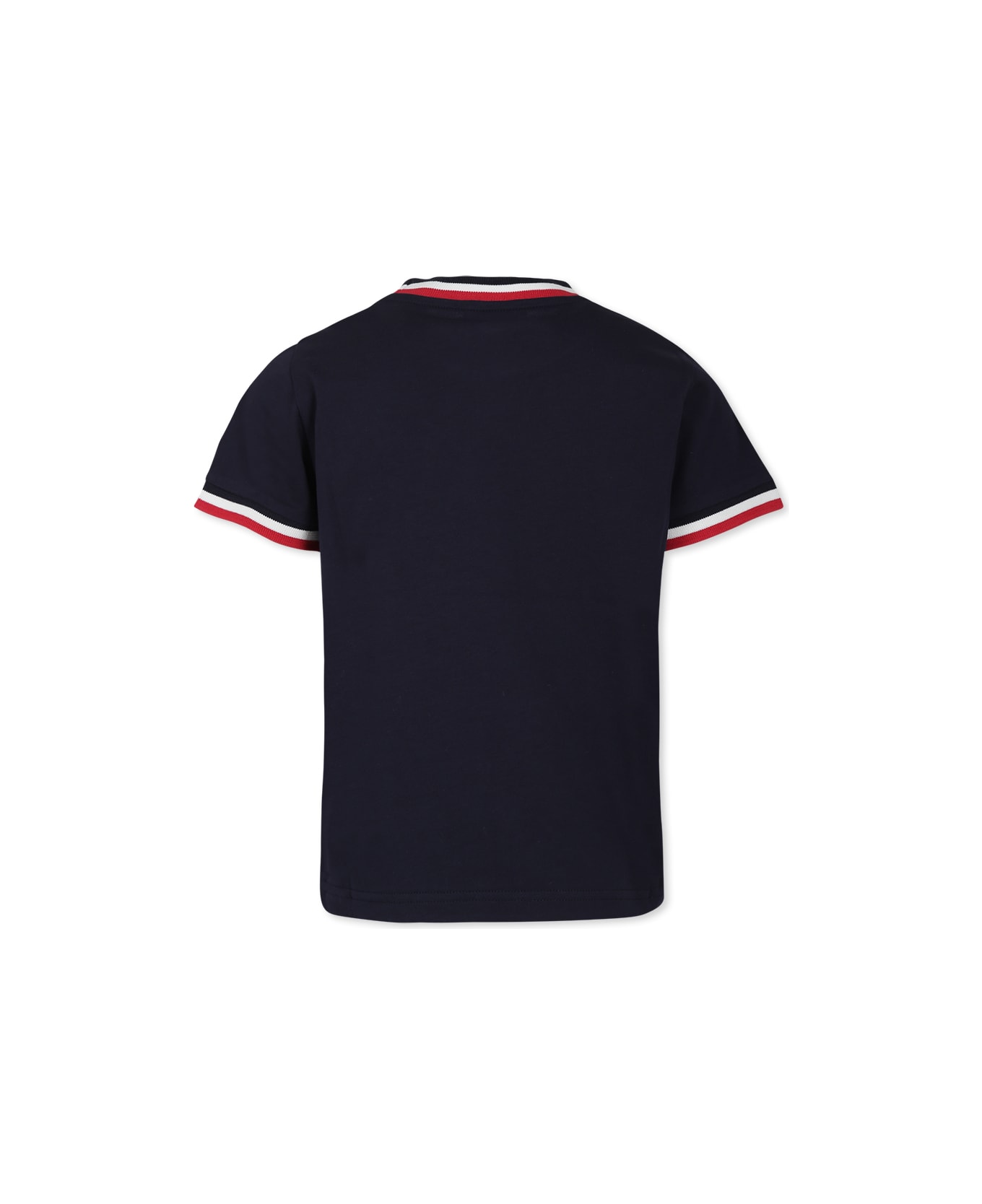 Moncler Blue T-shirt For Boy With Logo - Blue