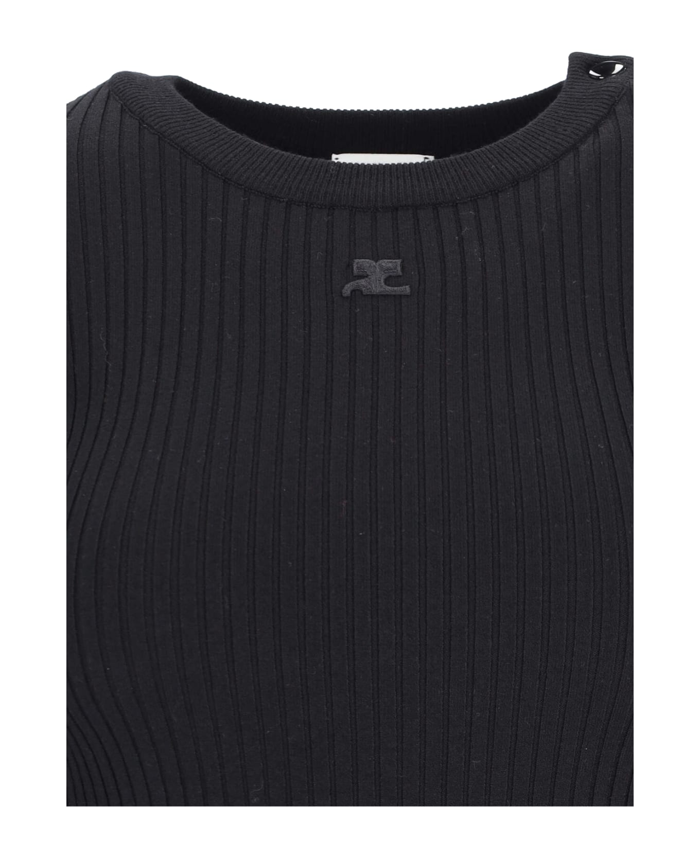 Courrèges Ribbed Sweater - Black  