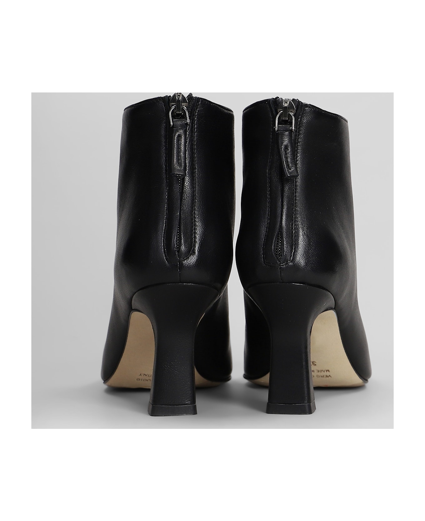 The Seller High Heels Ankle Boots In Black Leather - black