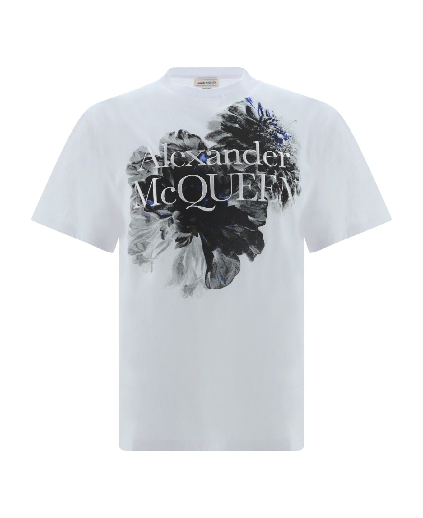 Alexander McQueen Dutch Flower Logo T-shirt - White/black