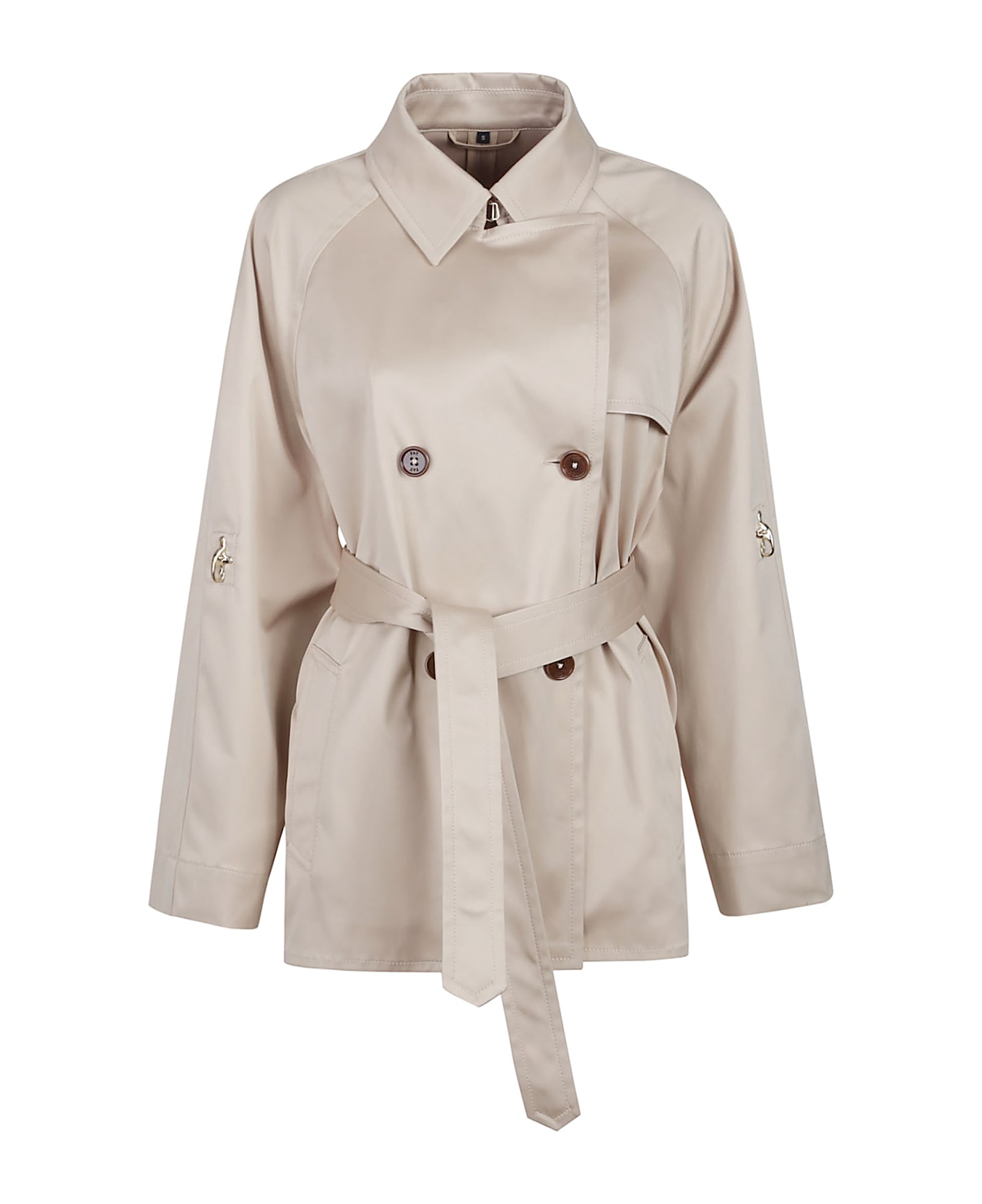 Fay Trench Coat In Technical Poplin - Carne Medio