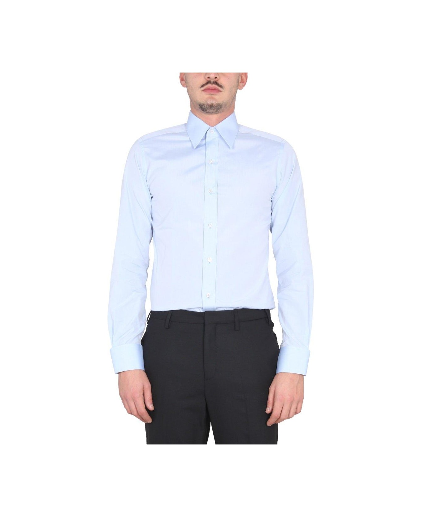 Tom Ford Buttoned Long-sleeved Shirt - AZURE シャツ