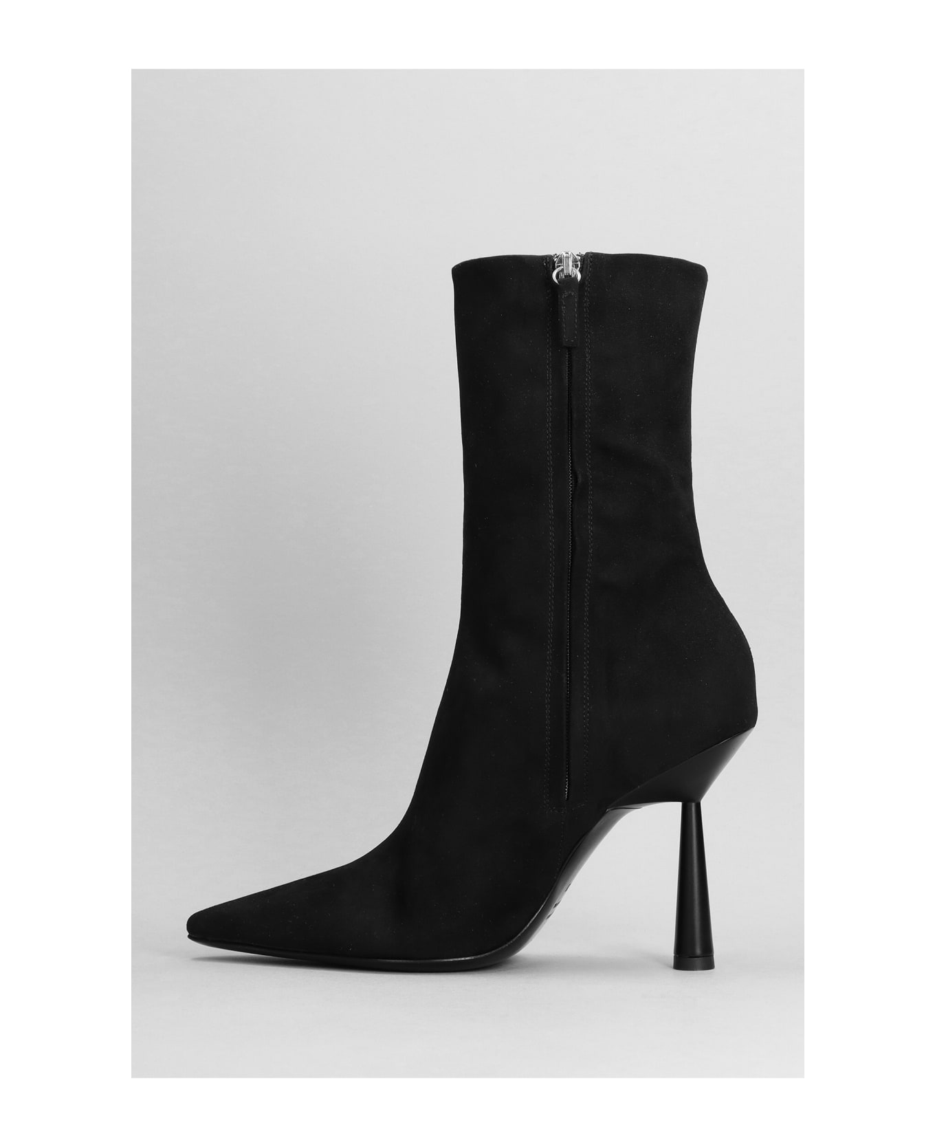 GIA BORGHINI Rhw7 High Heels Ankle Boots In Black Suede - black
