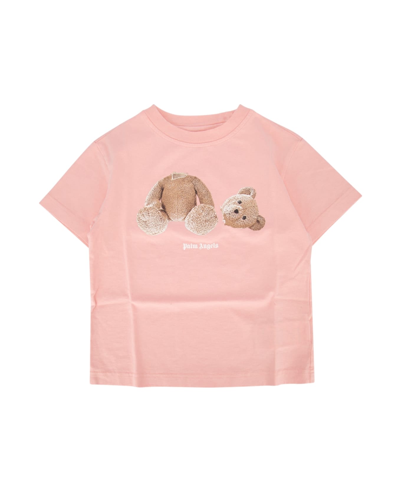Palm Angels Bear T-shirt Ss Pink Brown - PINKBROWN