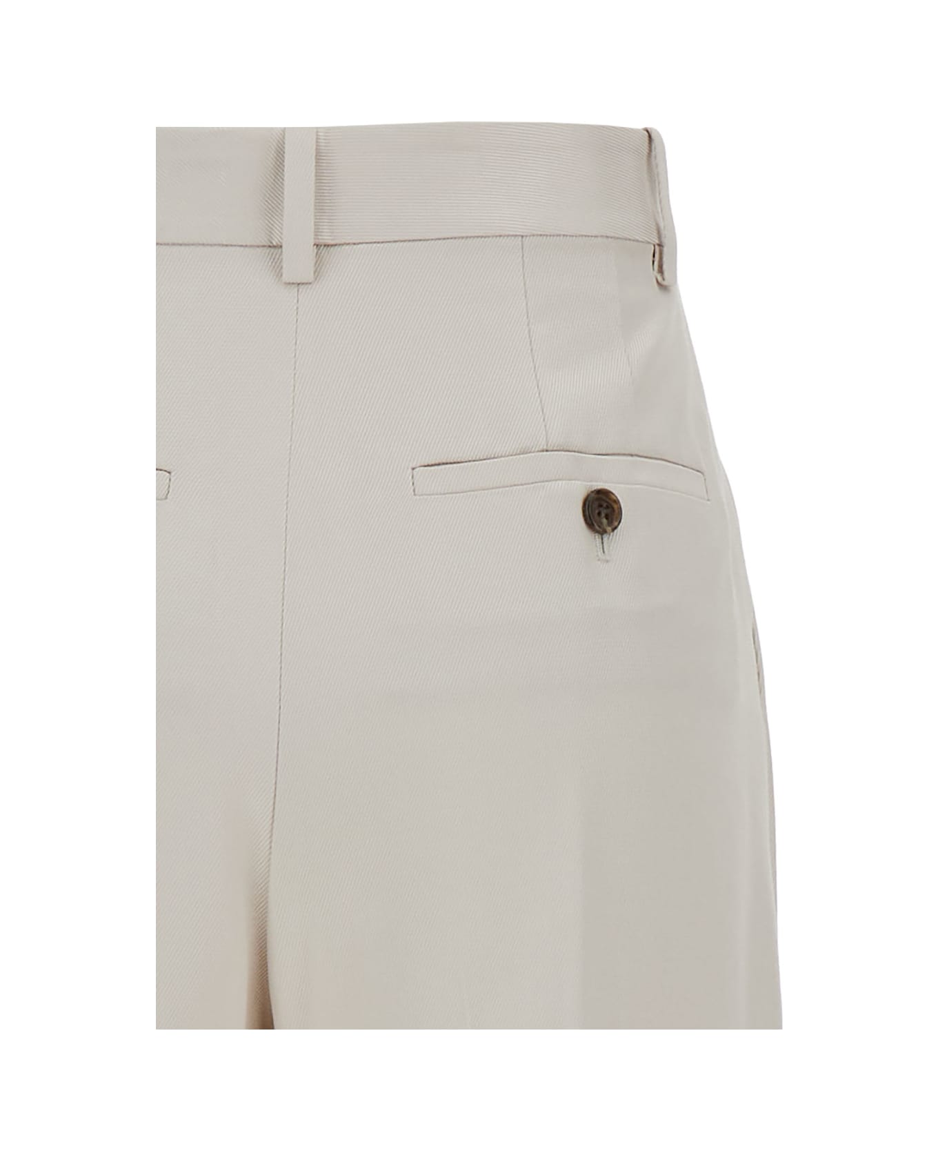 Theory White Pants With Pinces Detail At The Front In Viscose Woman - White ボトムス