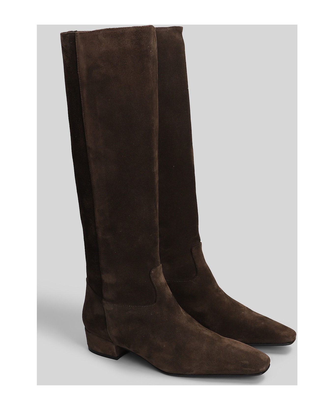 Fabio Rusconi Low Heels Boots In Taupe Suede - taupe