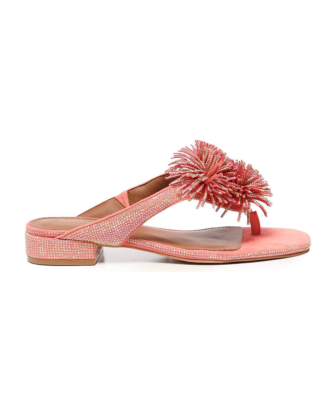 Kurt Geiger Flip Flops With Pom Poms - PEACH