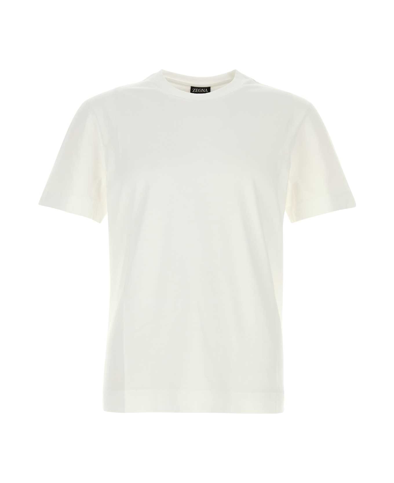 Zegna White Cotton T-shirt - N00