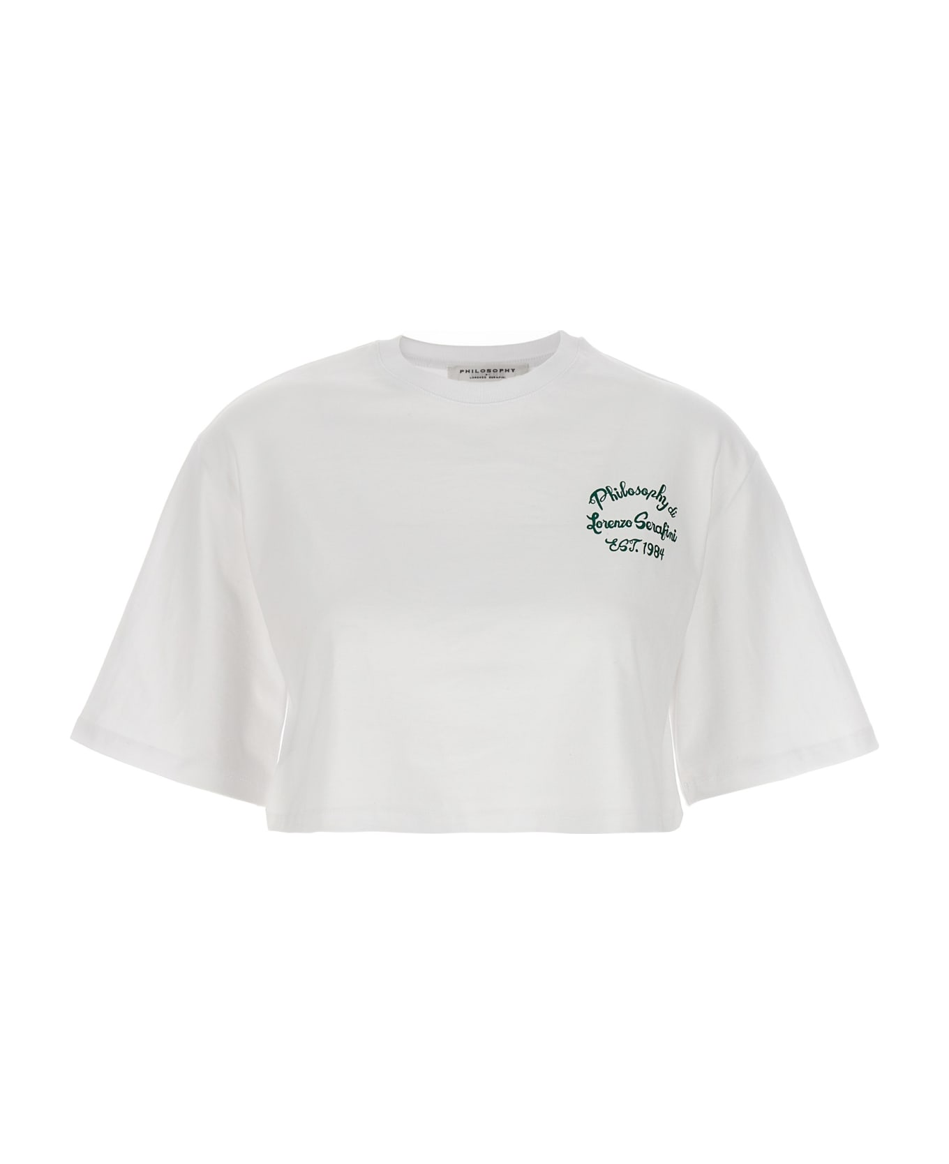 Philosophy di Lorenzo Serafini Logo Print Cropped T-shirt - White Tシャツ