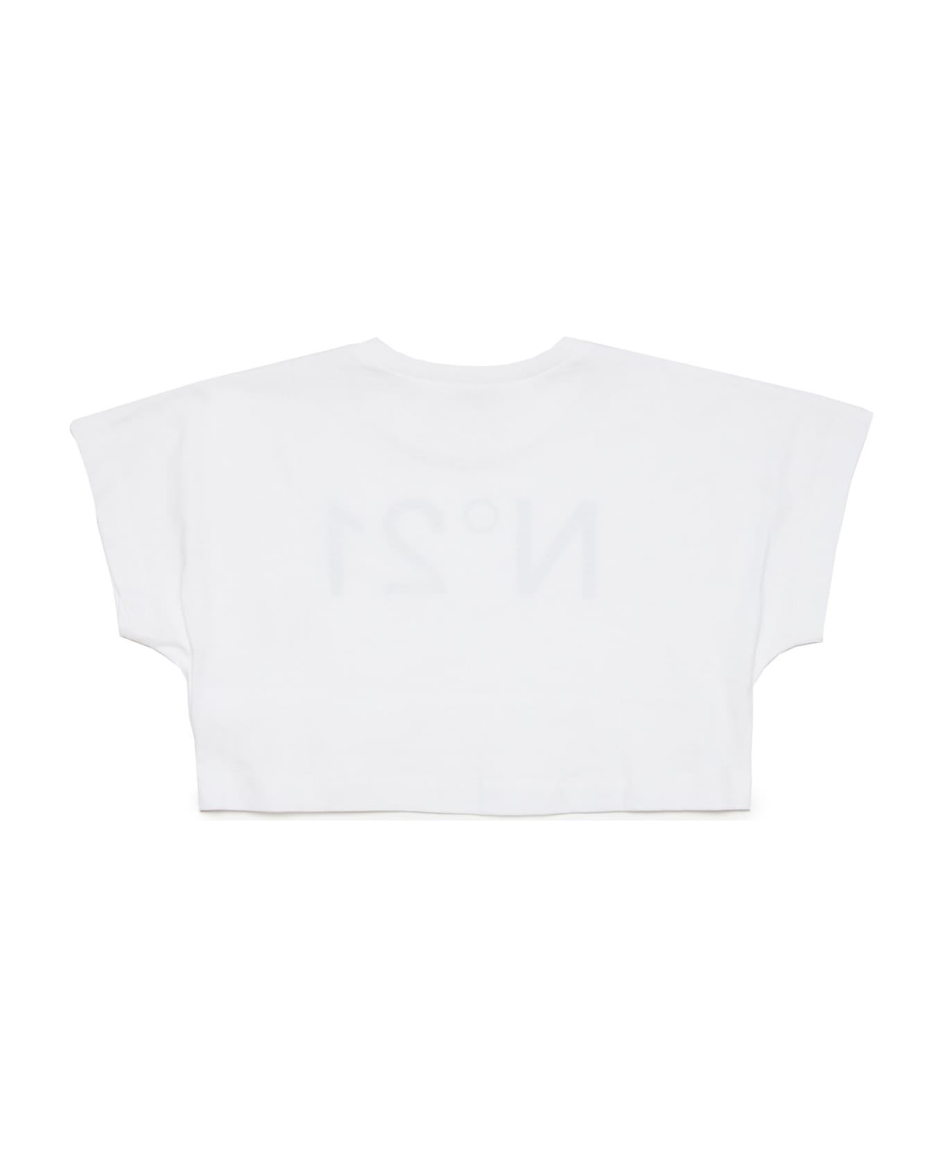N.21 N21t170f T-shirt N21 Branded Cropped T-shirt - Bianco