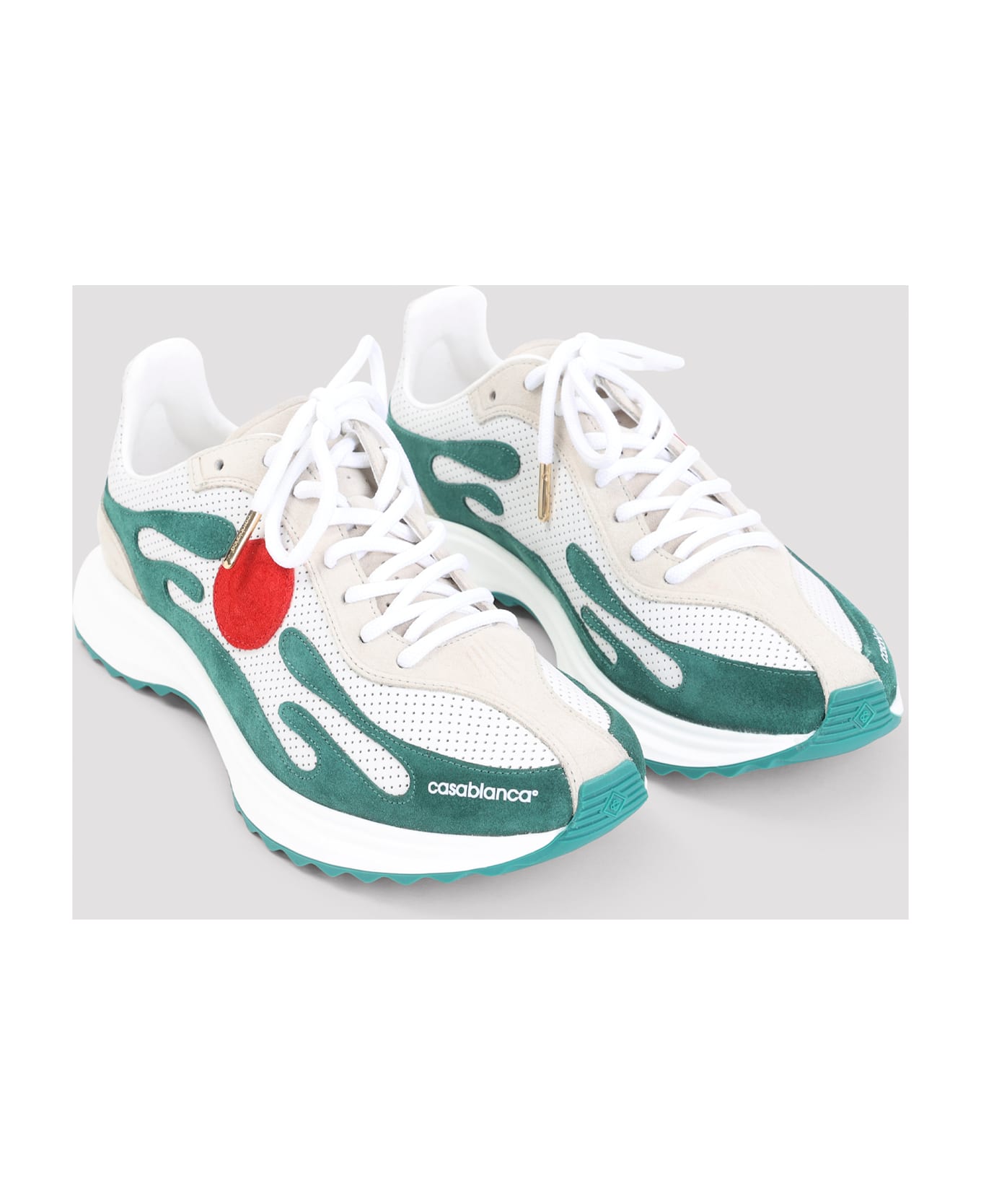 Casablanca Mens Stade Sneakers - Green White
