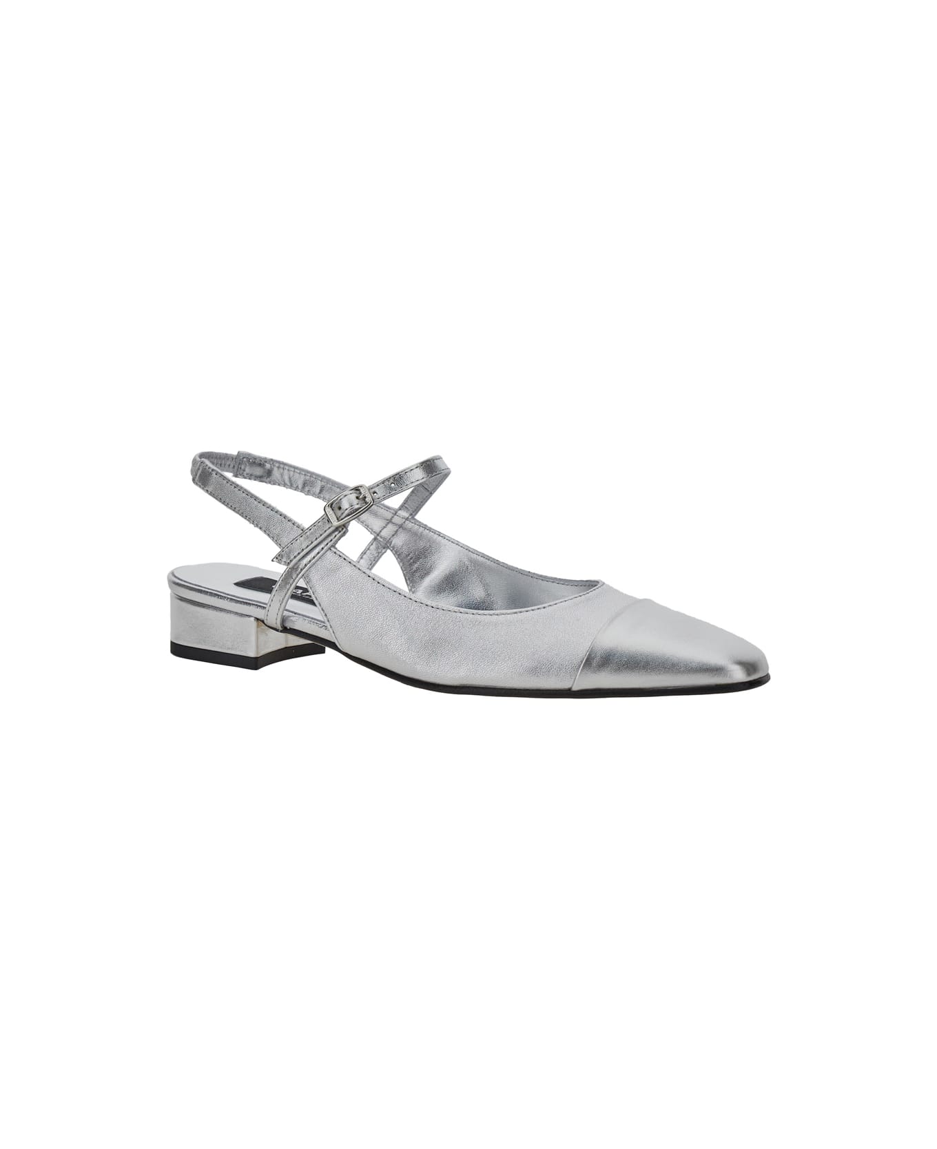 Carel 
oceano
 Silver Colored Slingback Ballet Shoes With Contrasting Toe In Leather Woman - Metallic