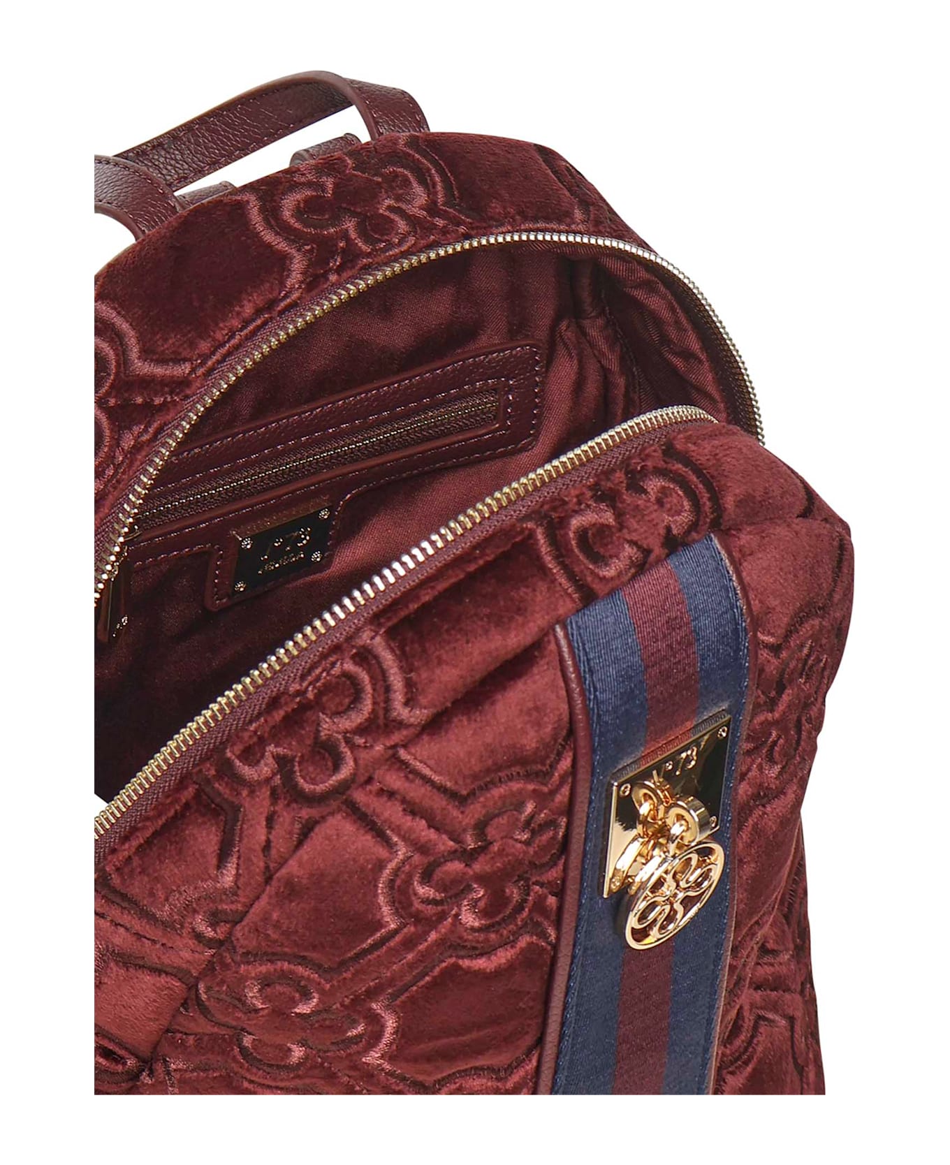 V73 Cate Backpack With Logo - BORDEAUX/BLUE