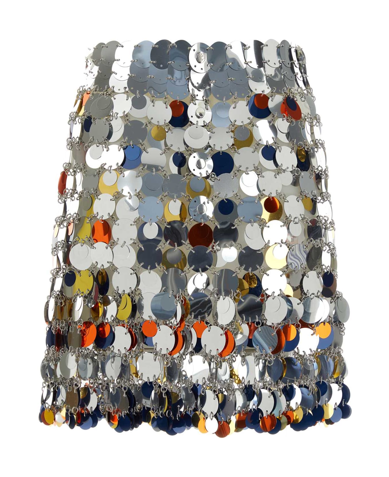 Paco Rabanne Multicolor Sequins Mini Skirt - SILVERBRIGHTORANGE