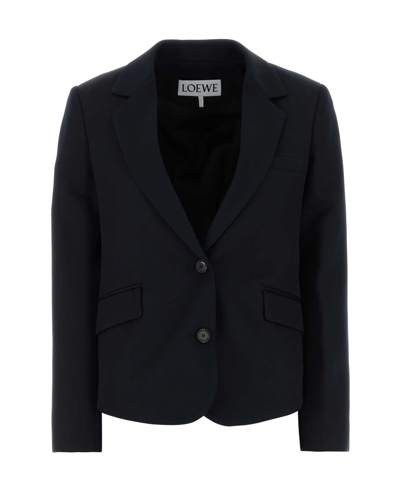 Loewe Navy Blue Wool Blazer - NAVY BLUE