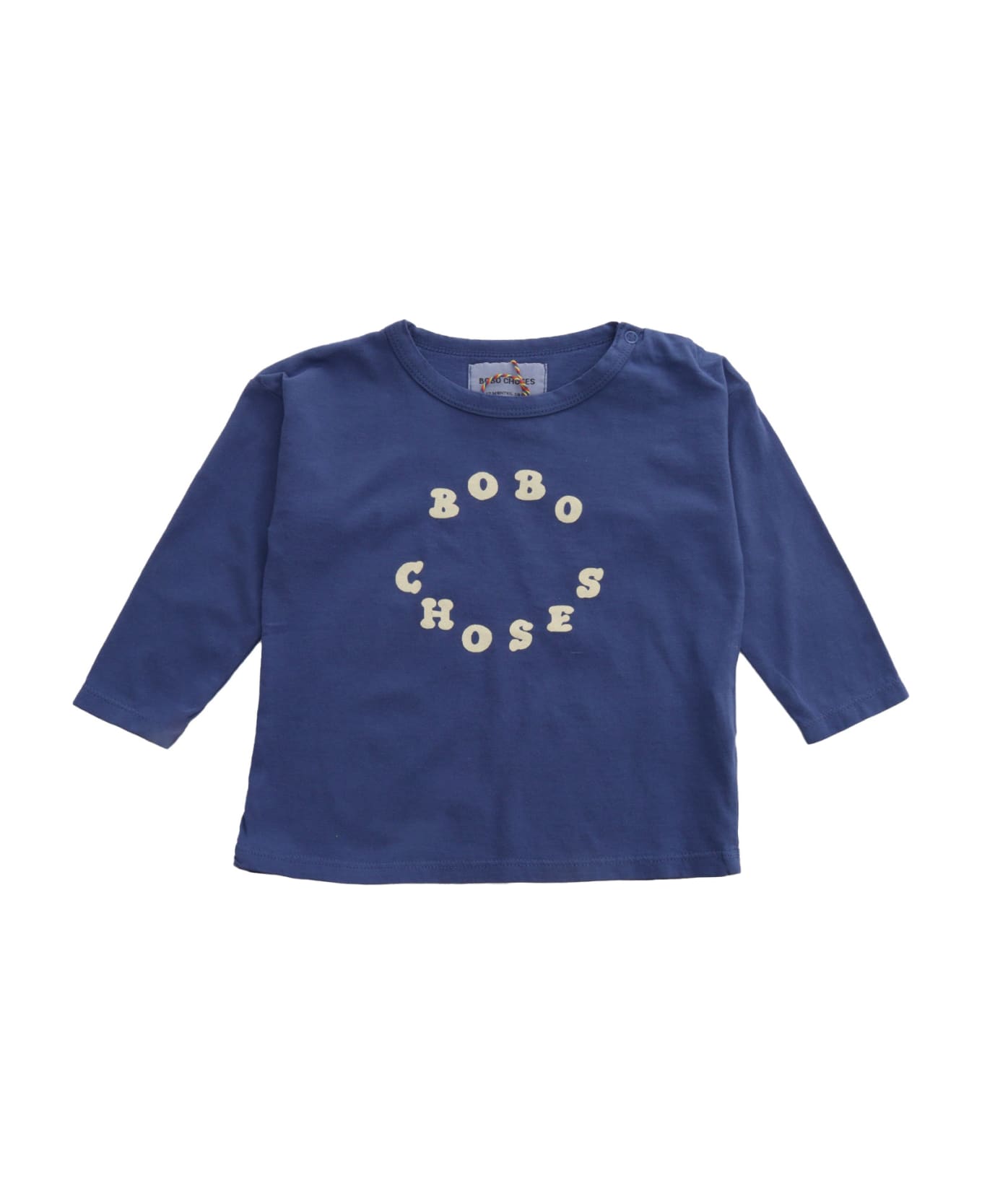 Bobo Choses Blue Sweater With Print - BLUE Tシャツ＆ポロシャツ