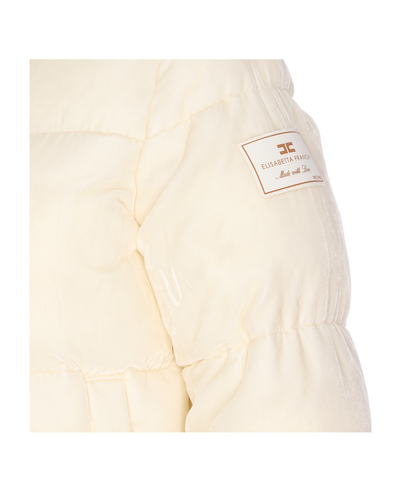 Elisabetta Franchi Velvet Down Jacket - White
